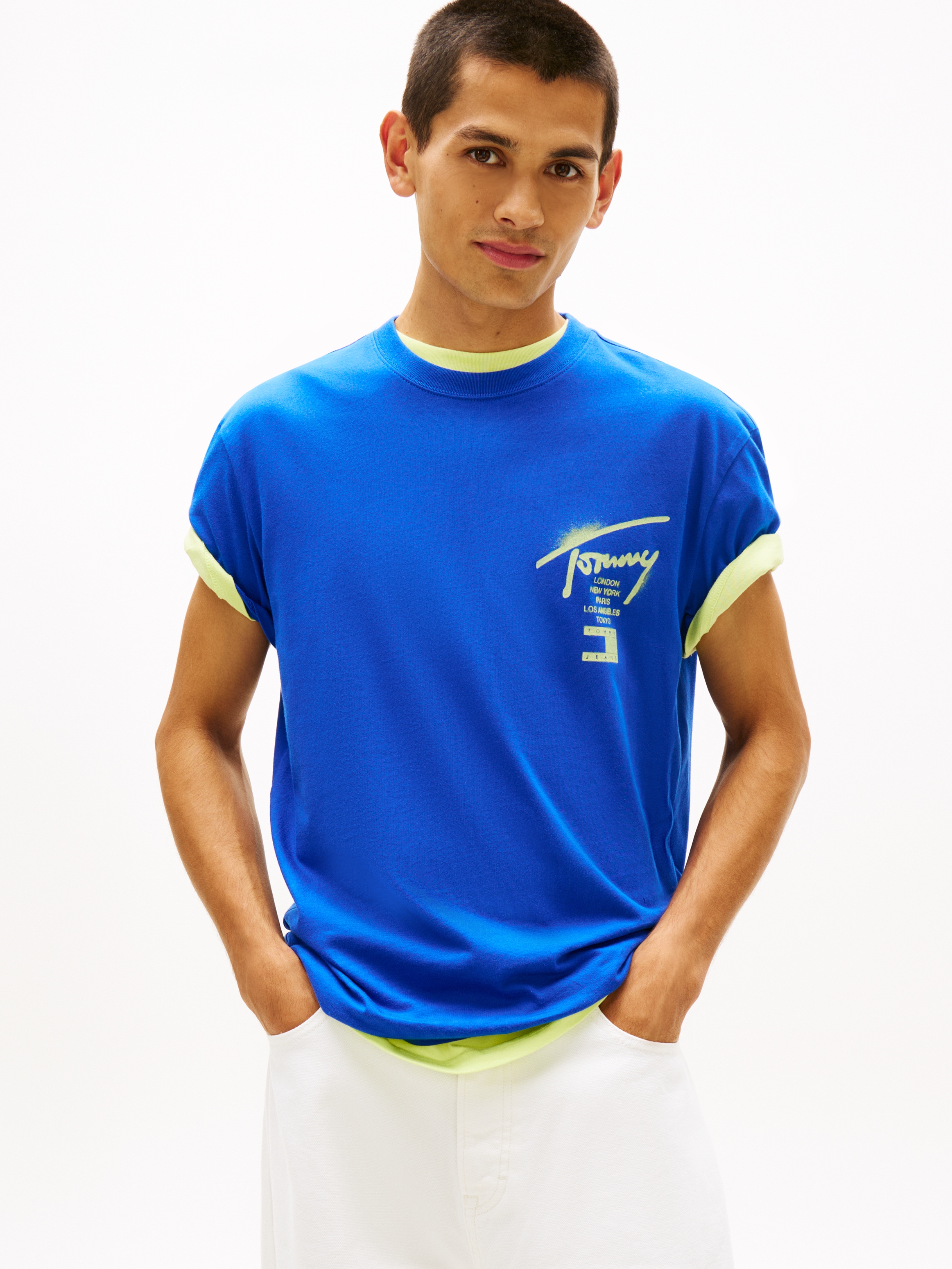 Tommy Jeans T-Shirt »TJM REGULAR CITY SIGN« Regular fit mit Markenprint