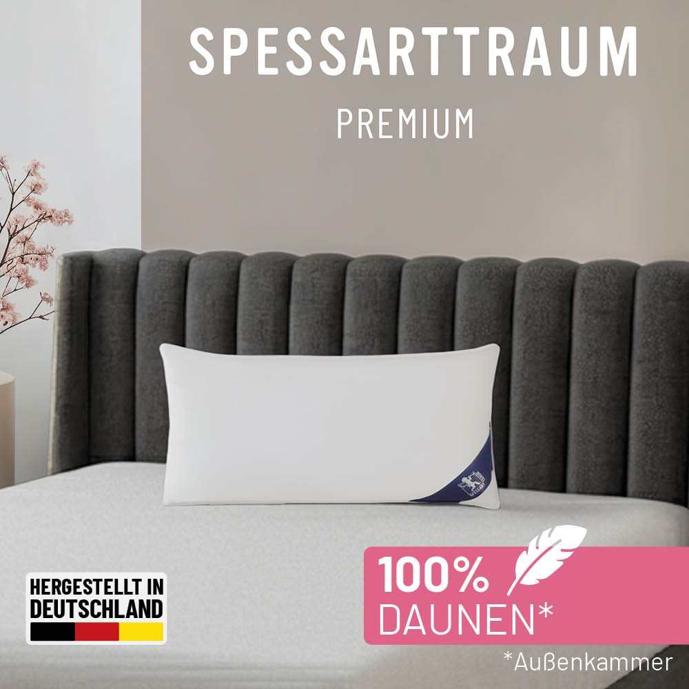 Image of SPESSARTTRAUM 3-Kammer-Kopfkissen "Premium" Füllung: 100% Gänsedaunen, Klasse 1, Downpass zertifiziert (Aussenkammern) 1 Stk. tlg. gute Stützkraft, Seitenschläfer & Rückenschläfer