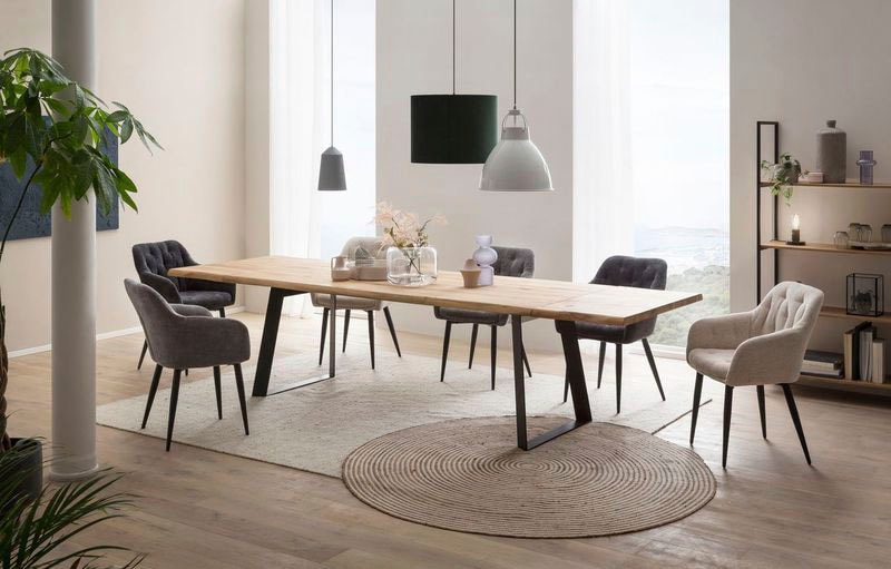 Home affaire Table de salle à manger »Hudson« extensible grâce à la plaque Hudson