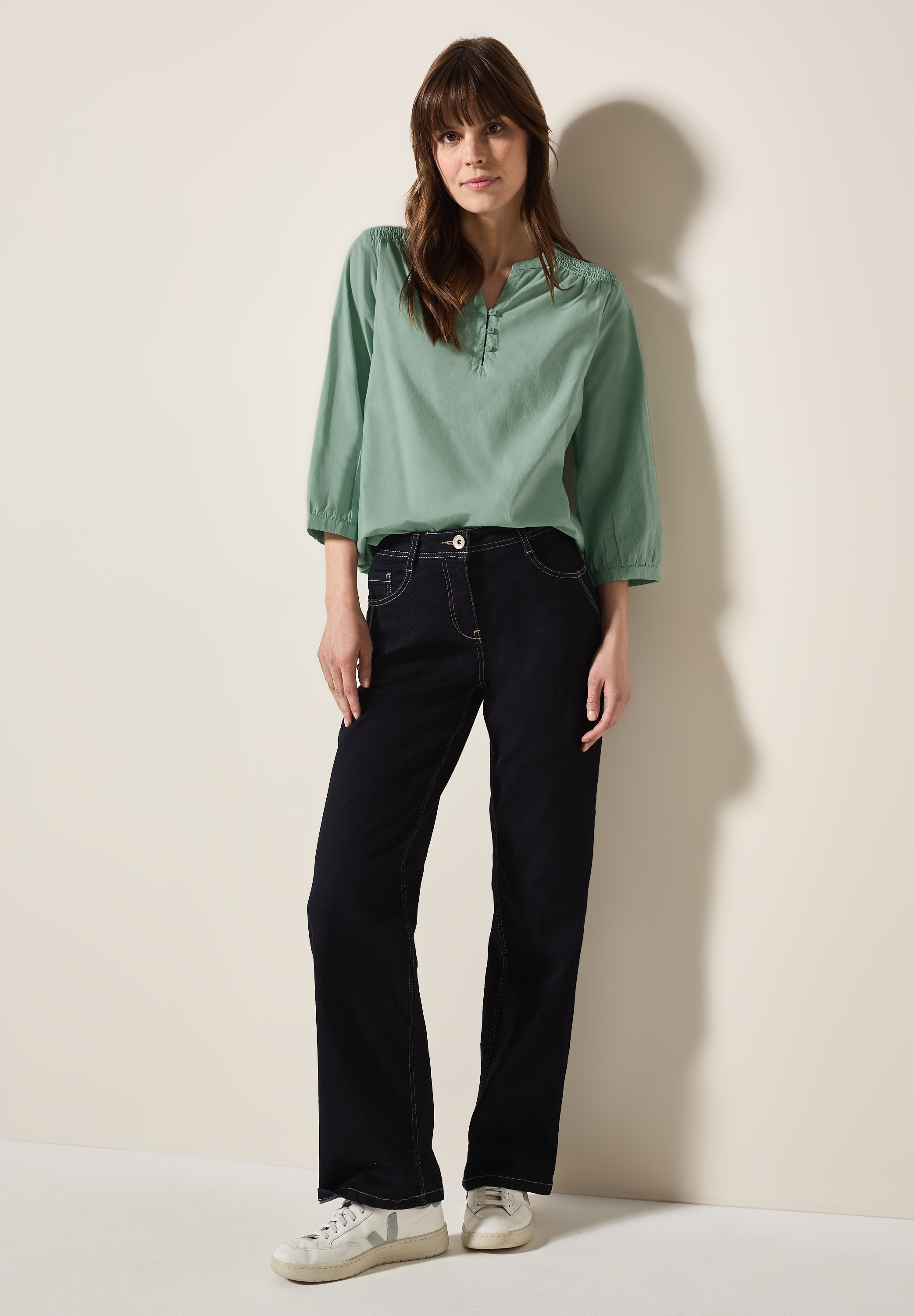 Cecil Klassische Bluse, mit Smock-Detail
