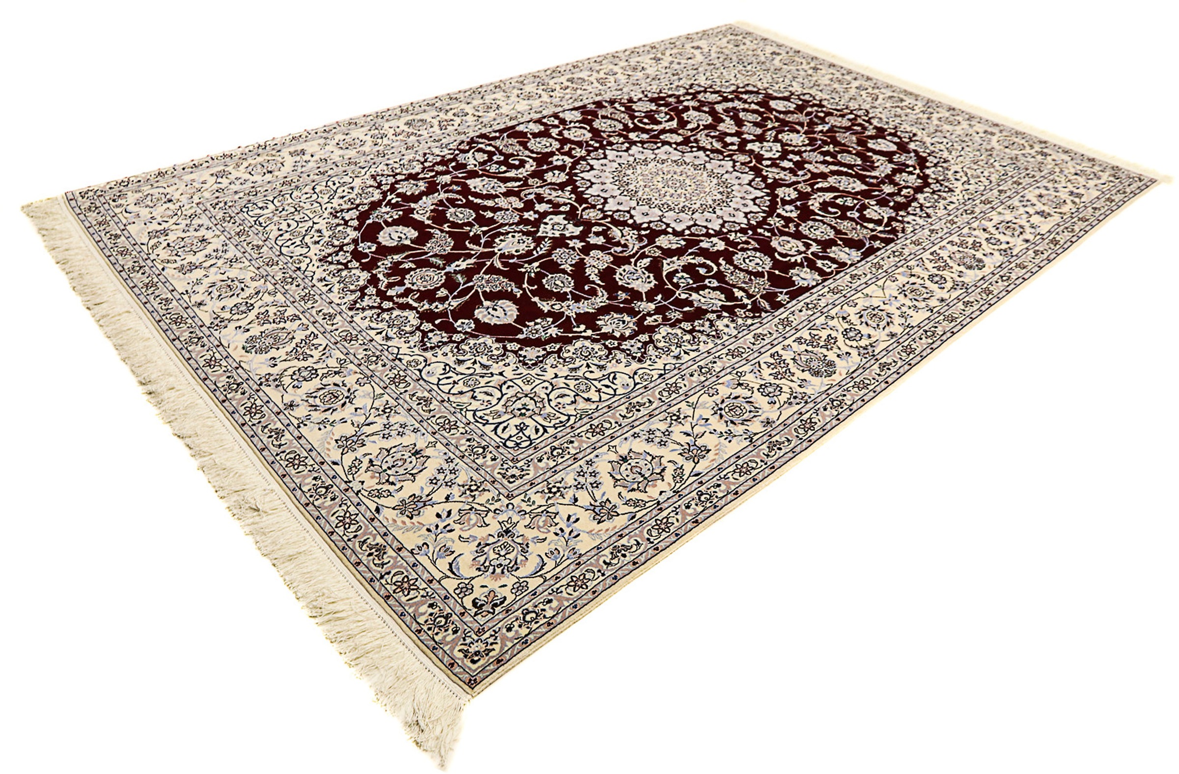 Image of morgenland Orientteppich »Perser - Nain - Premium - 298 x 201 cm - dunkelrot«, rechteckig, 6 mm Höhe, Wohnzimmer, Handgeknüpft, Einzelstück mit Zertifikat bei Ackermann Versand Schweiz