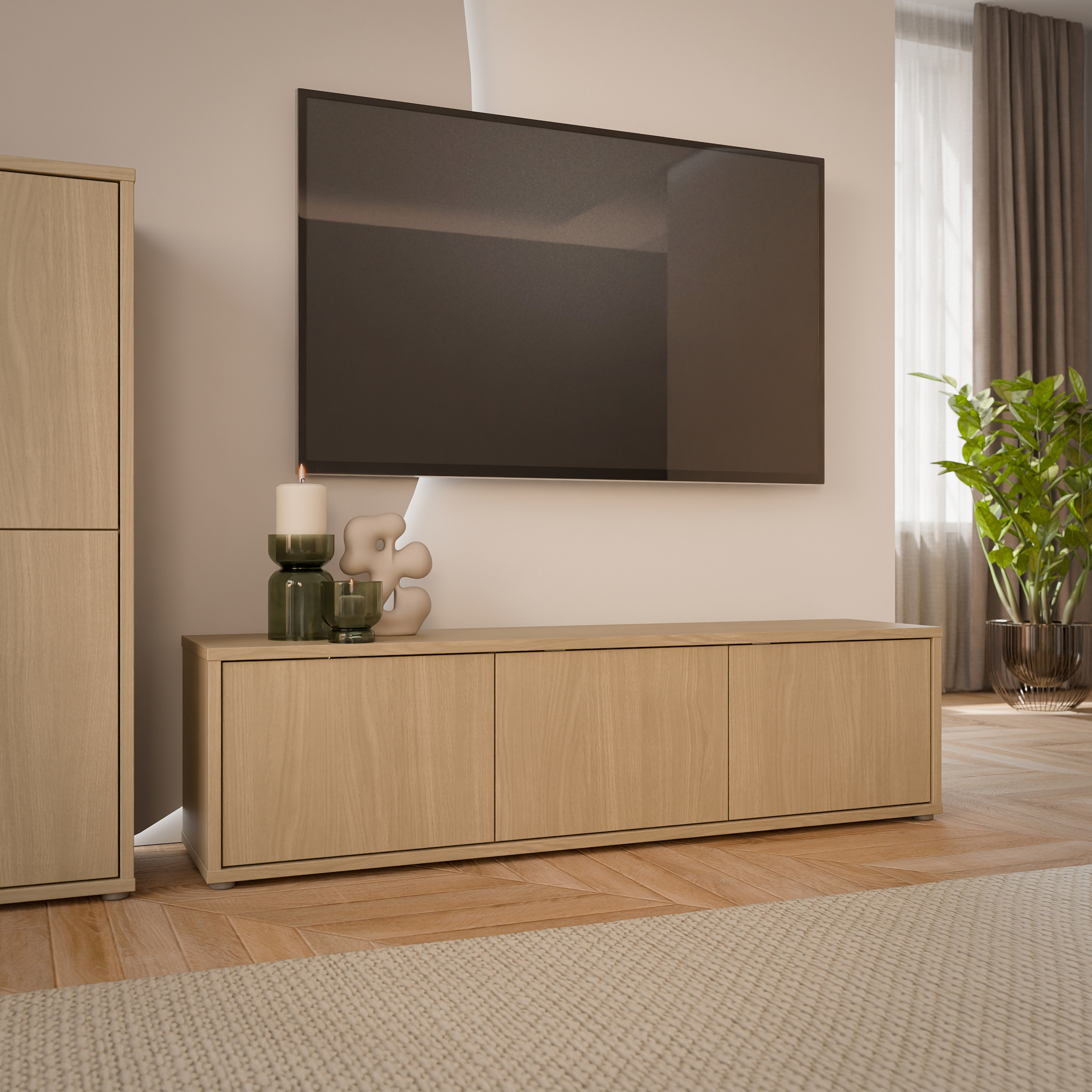 FORTE Lowboard »Alice Springs, TV-Board, viel Stauraum, grosse Türen zum Aufklappen« B/H/T 154,2/41,5/34,9 cm Klapptüren