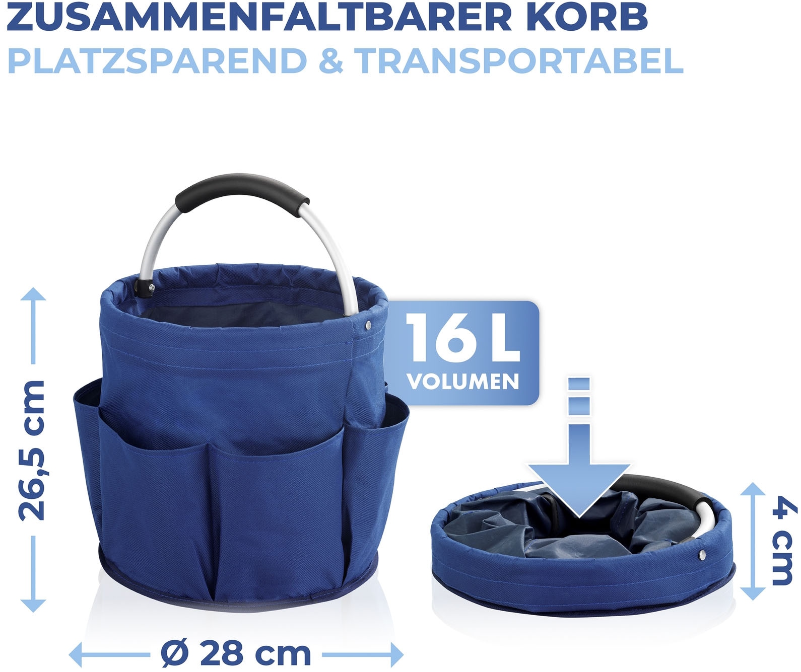 Maximex Organizer »Universal-Reinigungs-Caddy«, Allzweckkorb mit 6 Aussentaschen, ideal für Haushalt, Garten & Camping