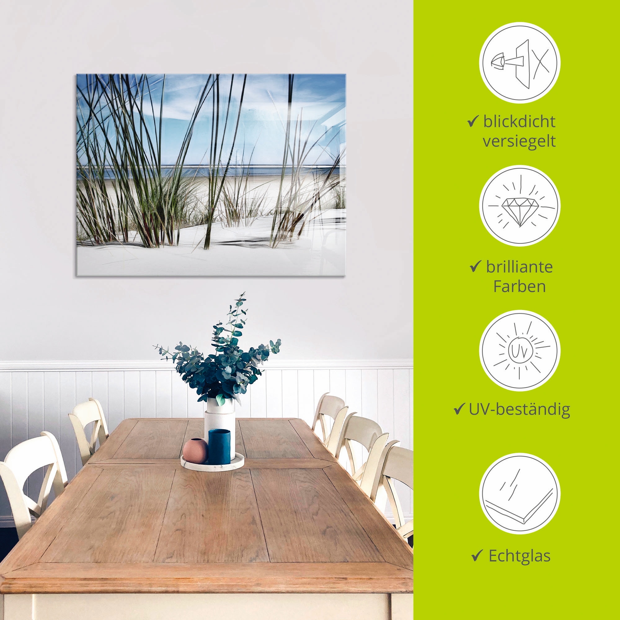 Artland Tableau en verre »Düne« 1 cuis tlg. in verschiedenen Grössen