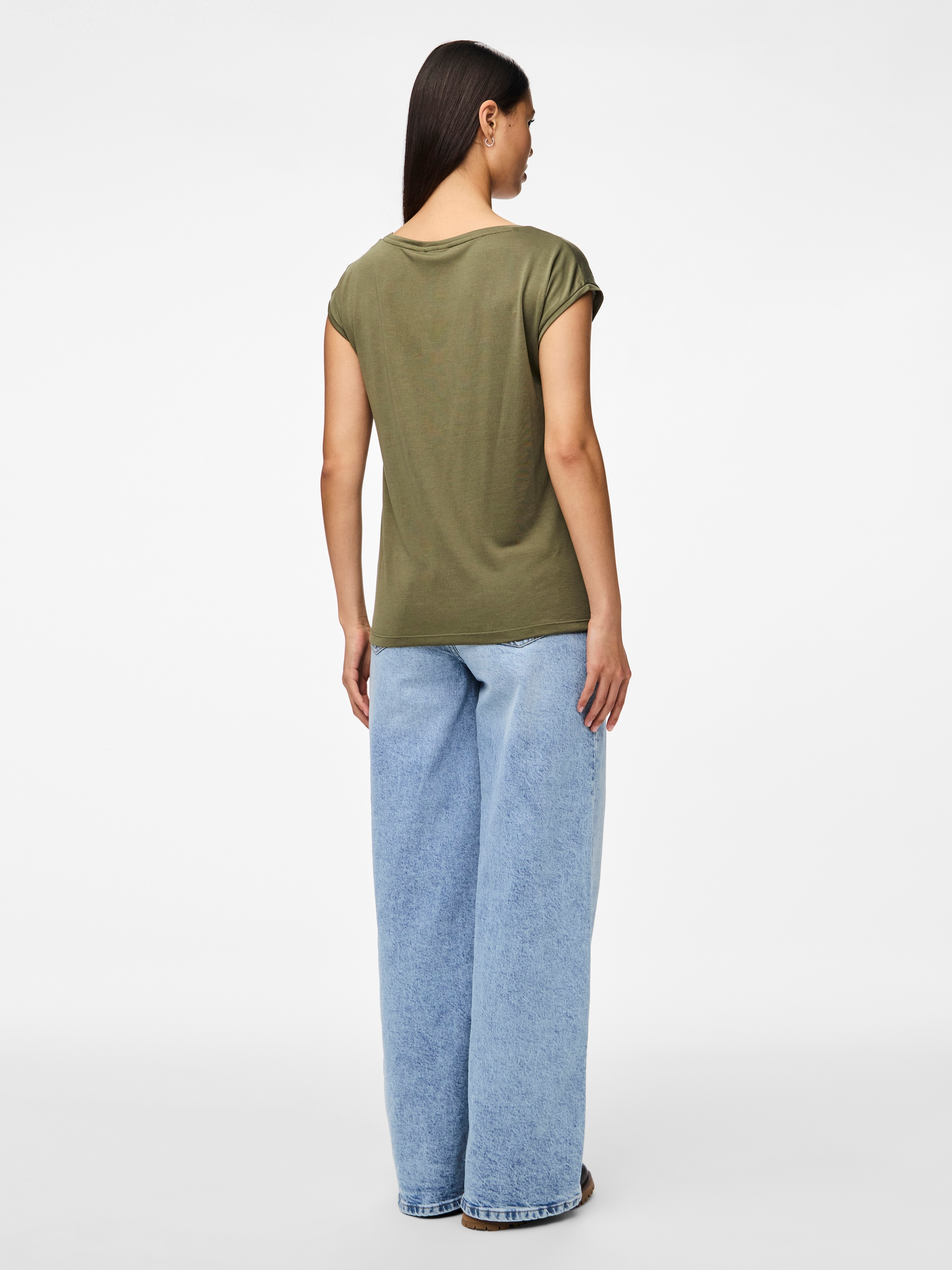 pieces T-shirt à manches courtes »PCKAMALA TEE NOOS BC« Materialmix, regular fit