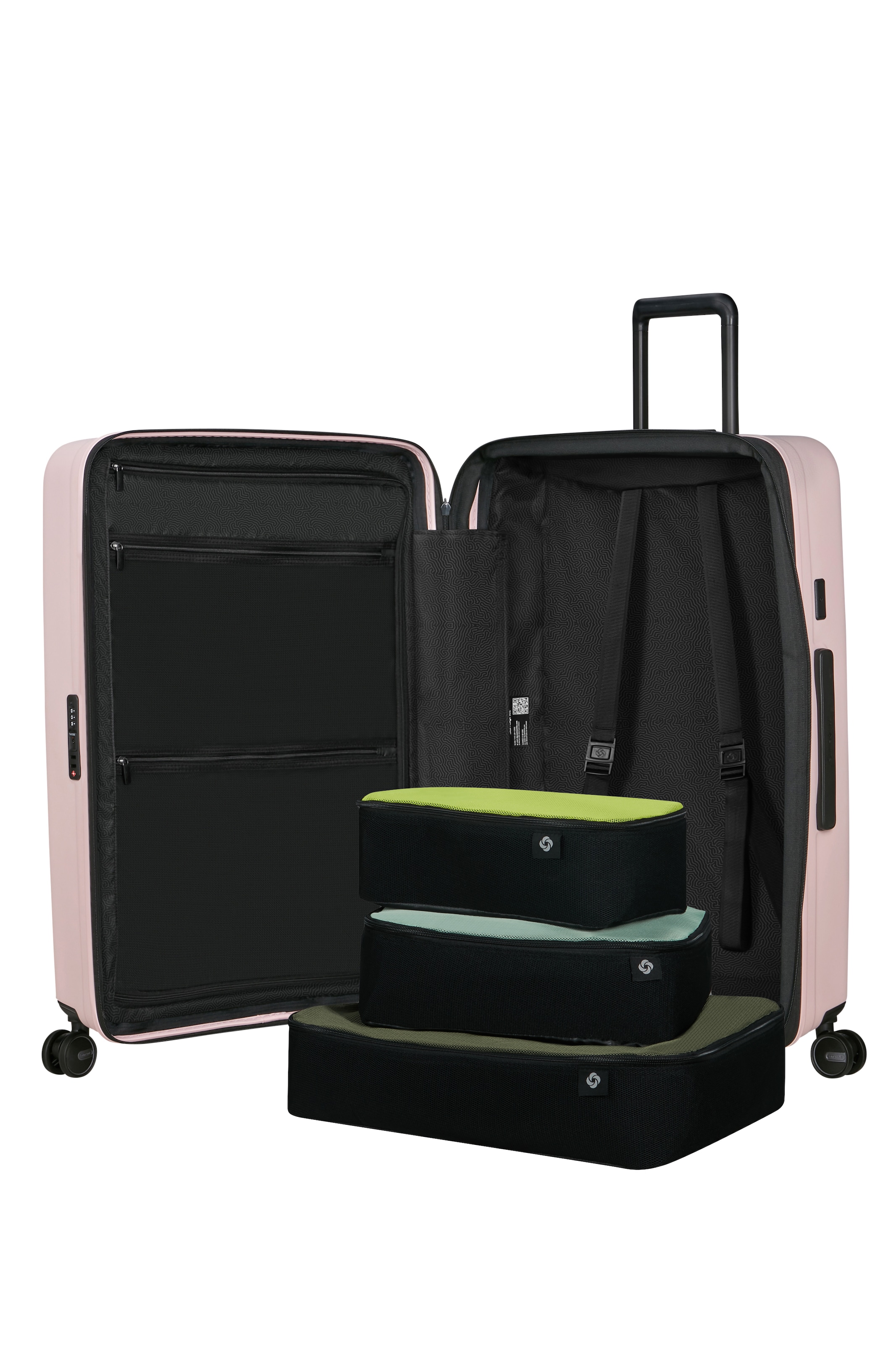 Samsonite Trolley à coque dure »RESTACKD, verschiedene Grössen und Farben« avec sacs de rangement,  99 litre 4 Rollen pour vacances, voyage, congés et voyage d'affaires, avec extension de volume