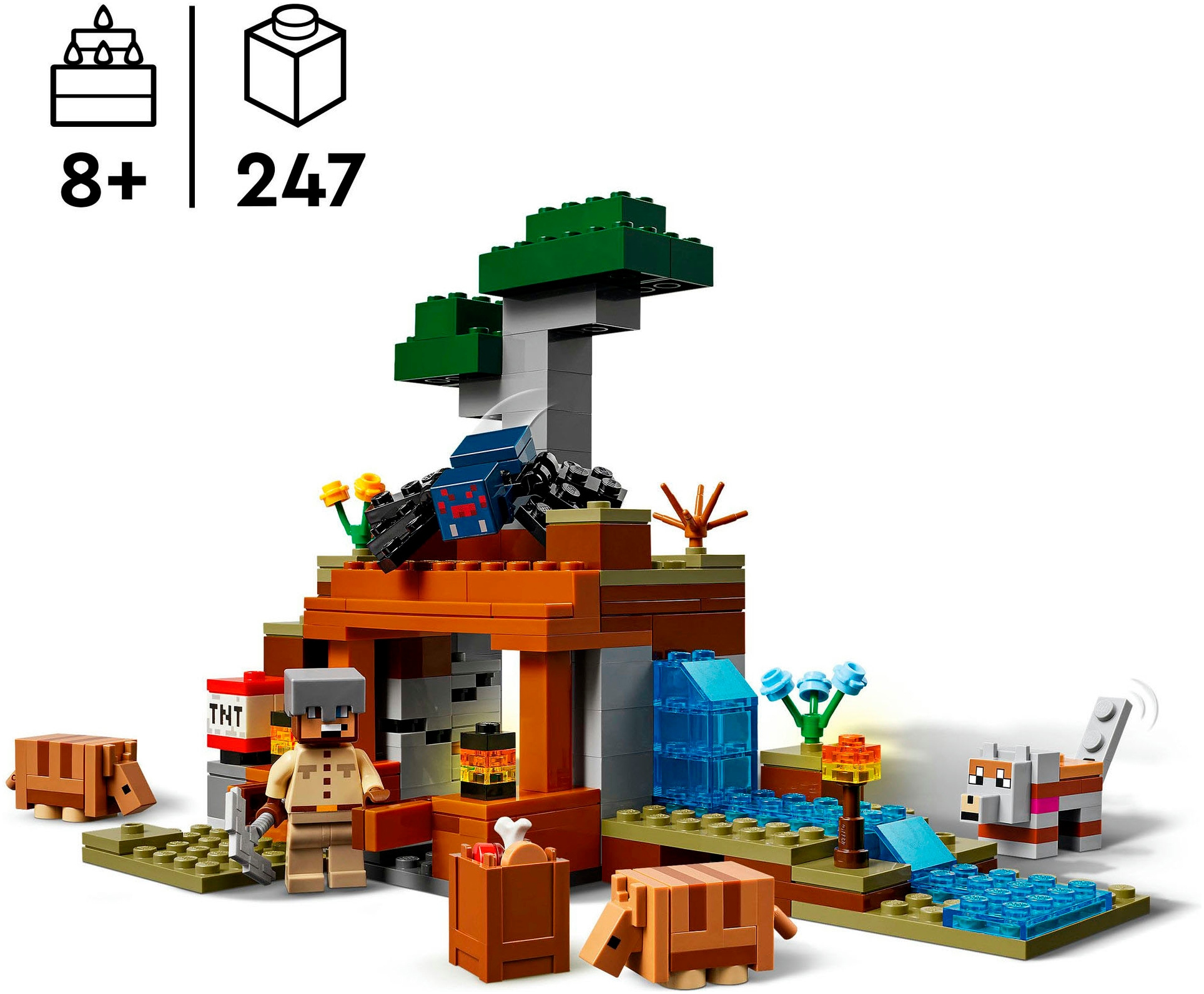 LEGO® Konstruktionsspielsteine »Die Expedition zur Gürteltiermine (21269), LEGO Minecraft« Made in Europe