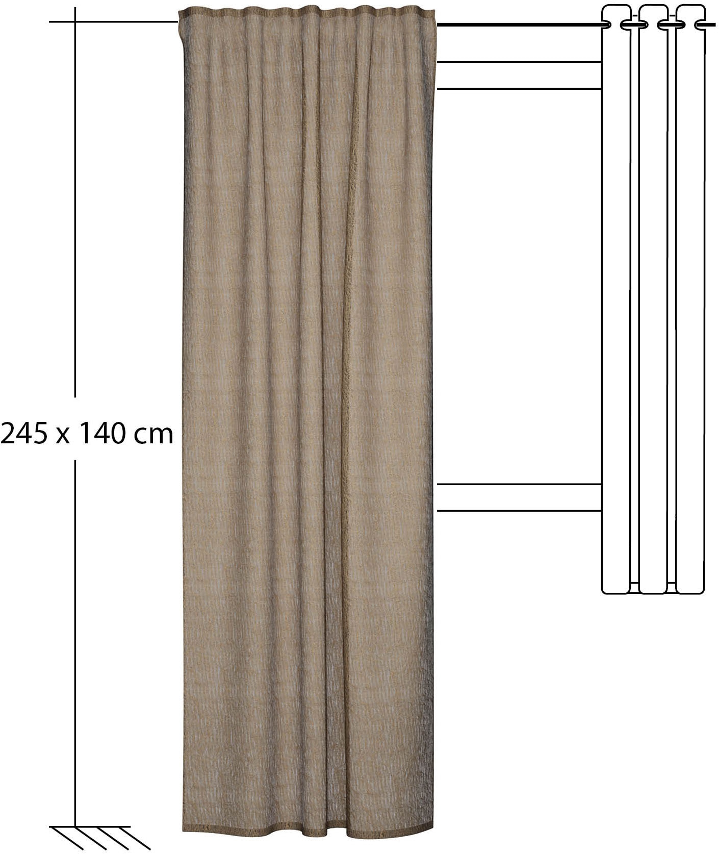 HOMING Vorhang »Loik« verdeckte Schlaufen 1 Stk. tlg. Fransen, modern, edel, Wohnzimmer, Schlafzimmer