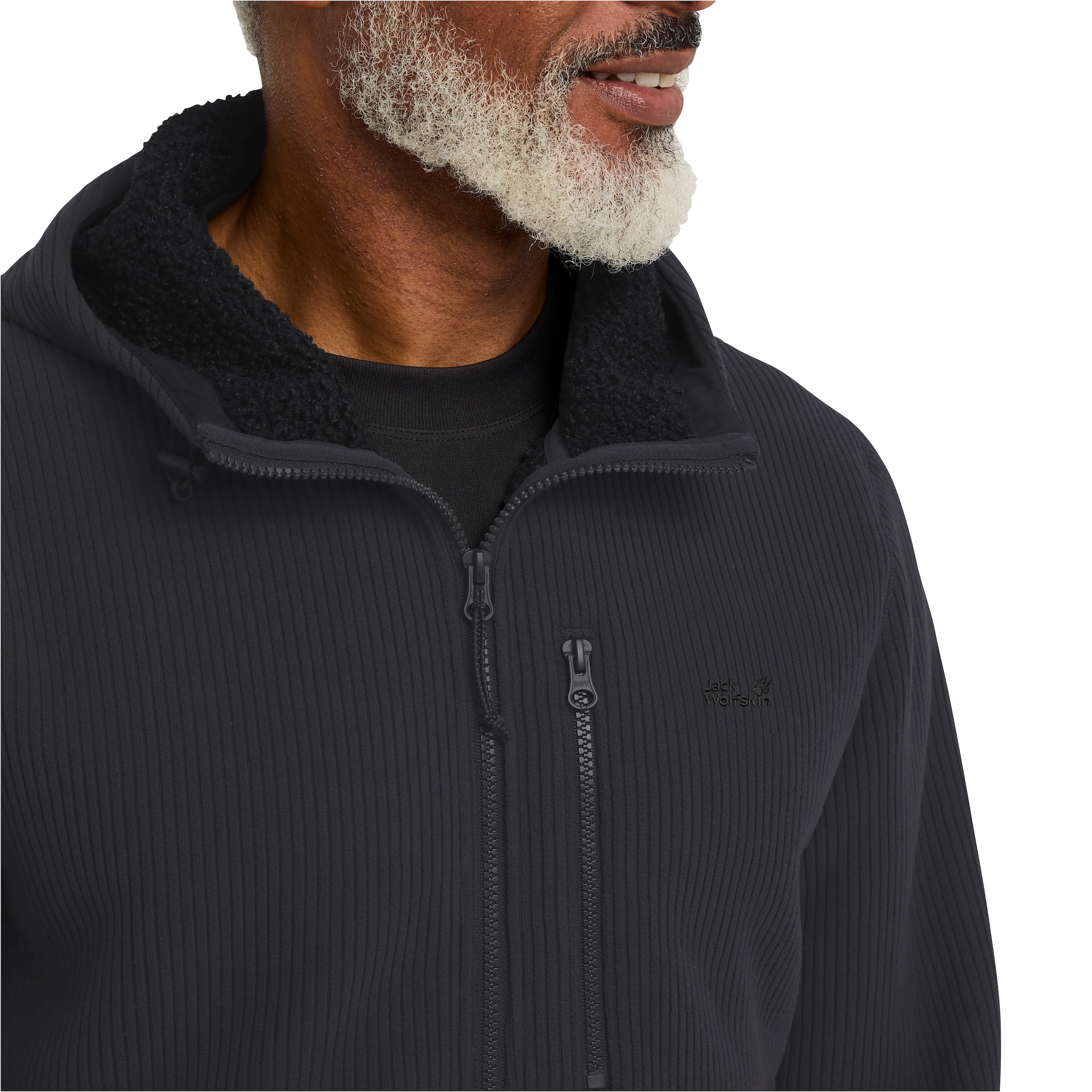 Jack Wolfskin Fleecejacke »LAKE RIDGE HOODED JKT M«, Winddicht, atmungsaktiv, Übergangsjacke