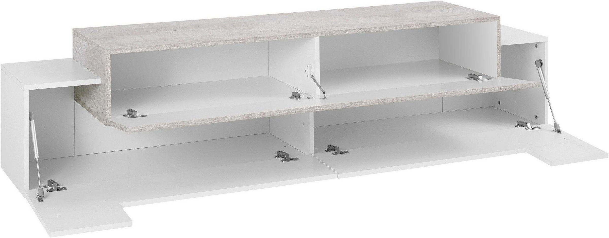 INOSIGN Lowboard »Coro,Lowboard,TV-Kommode,TV-Möbel,TV-Bank«, mit 3 Klappen davon 2 mit Push-to-Open Funktion Breite 200 cm