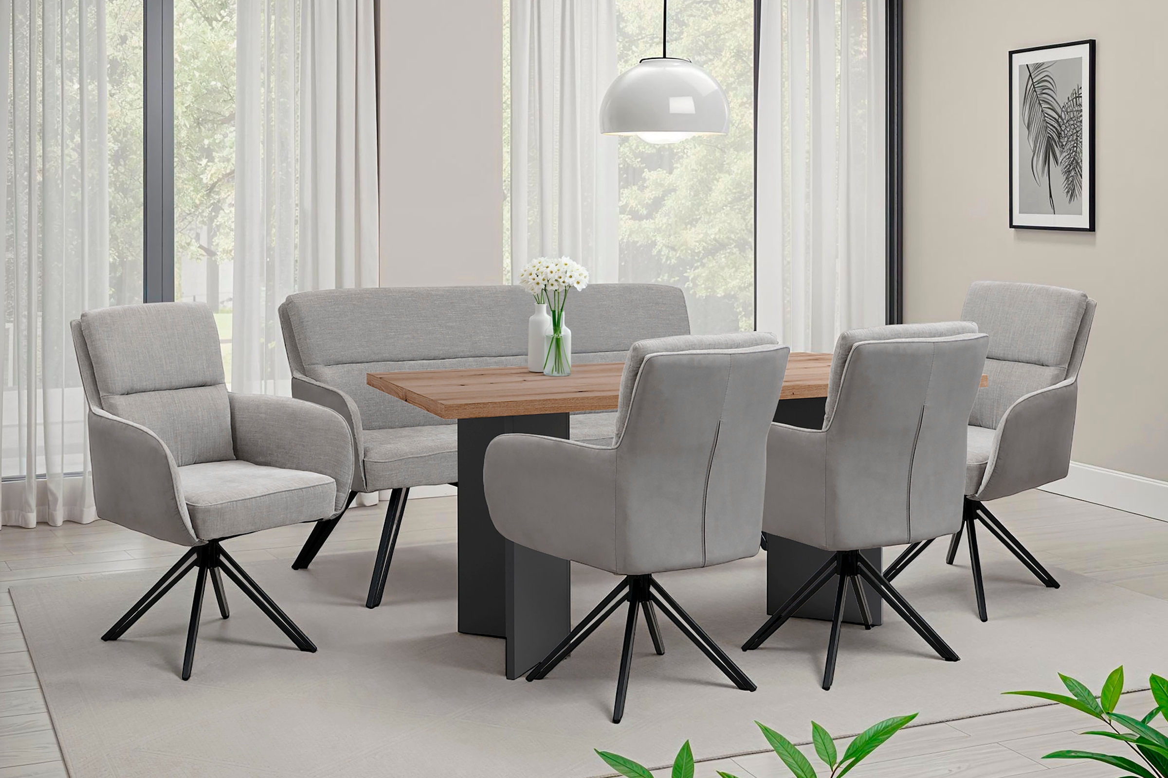 byLIVING Esstisch »Marten« 1 Stk. tlg. moderner Wangentisch in Eiche Nachbildung, 140 und 160 cm