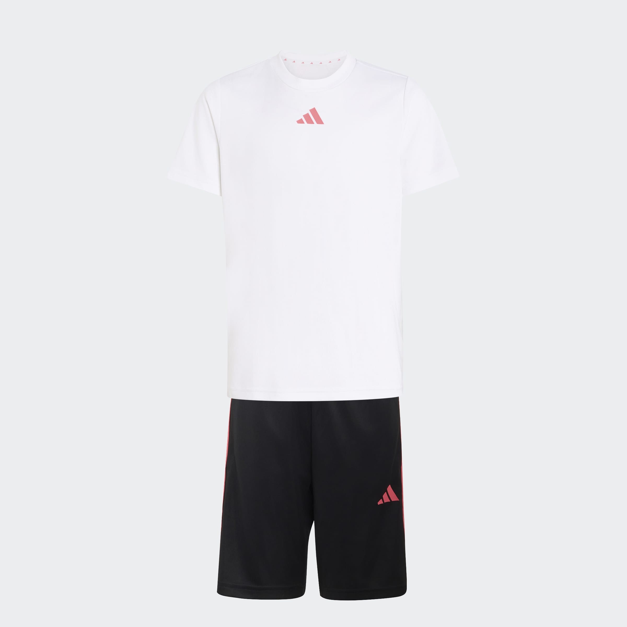 adidas Sportswear Combinaison d'entraînement »TRAIN ESSENTIALS 3-STREIFEN KIDS -SET« 2 zweiteiliges Set, sportlicher Stil, Shirt und Shorts/kurze Hose