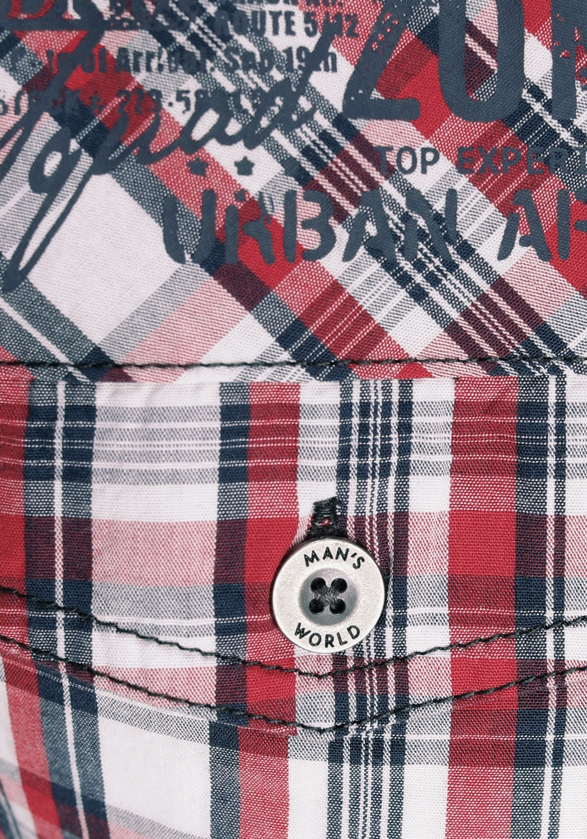 Man's World Kurzarmhemd, Mit Chambray Einsätzen