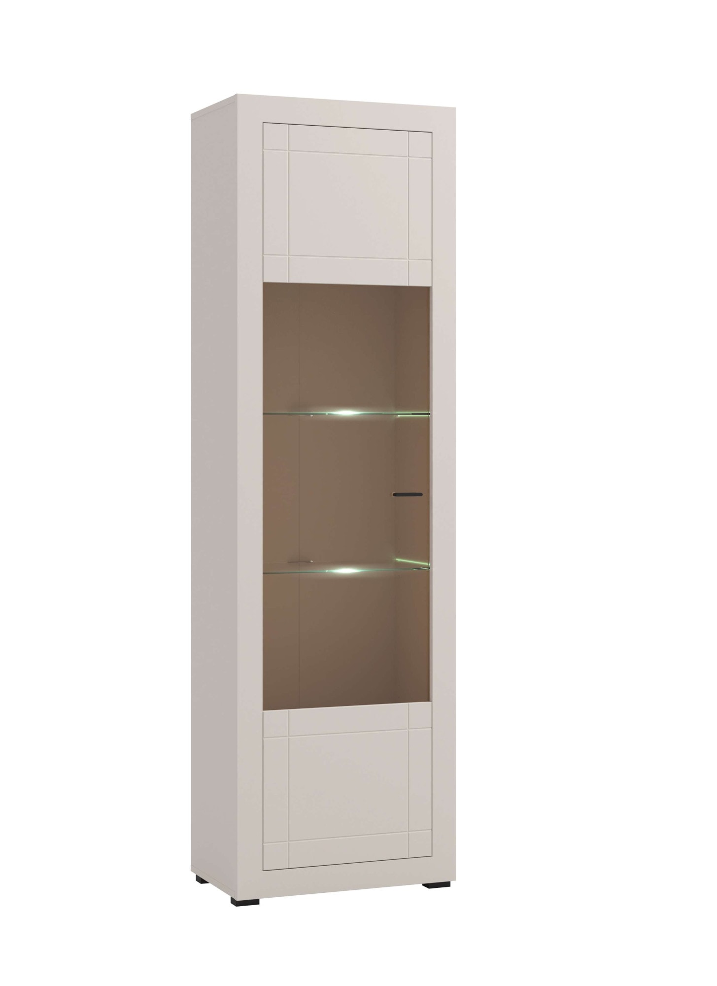 Home affaire Vitrines »Essex Vitrinenschrank, Glasschrank, Standvitrine, Highboard/Sideboard« Präzise Heissfolienprägung, Metallgriff, Eleganter Glasboden