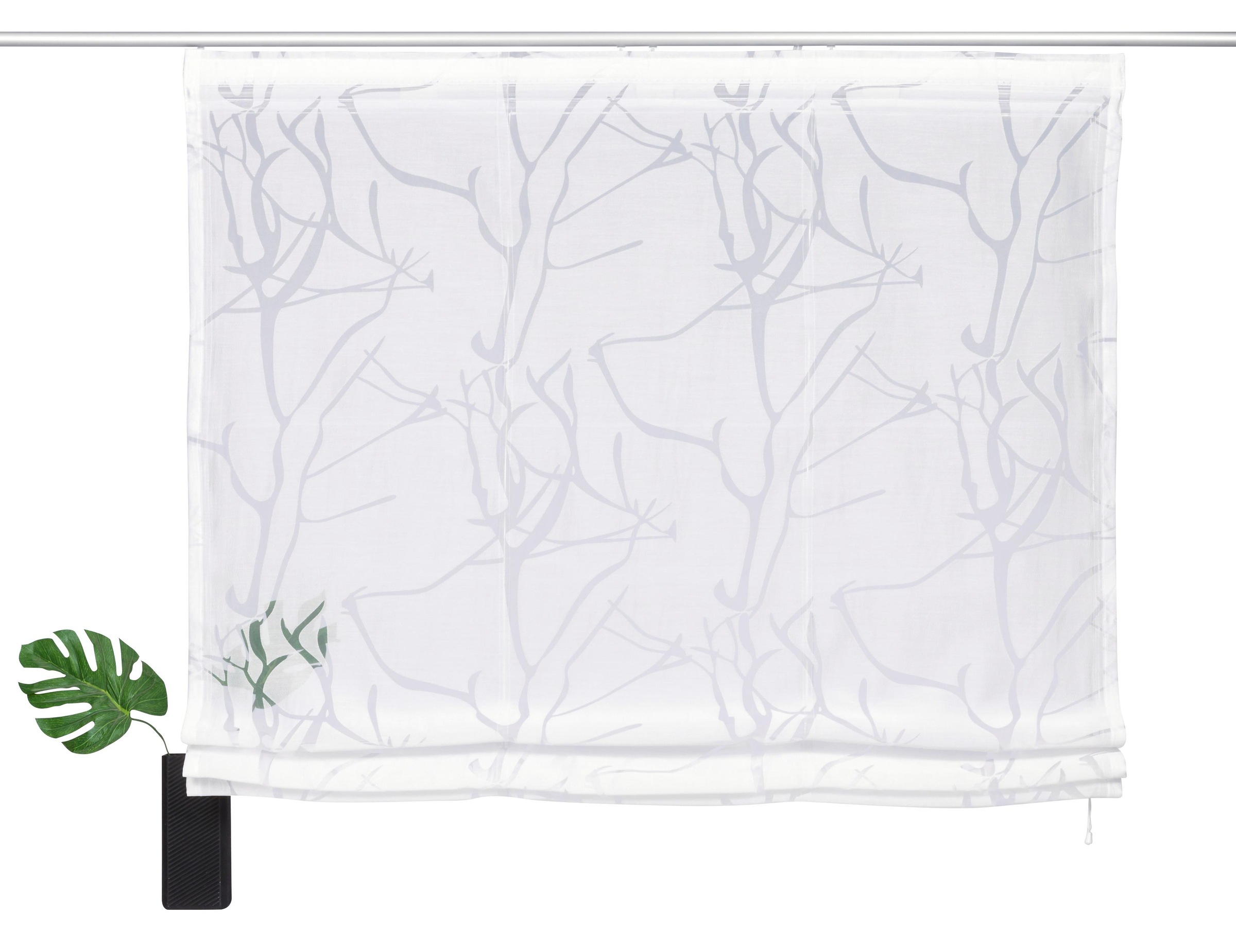 Image of GOODproduct Raffrollo "Anna" mit Klettband Halbtransparent, Ausbrenner, Viskose