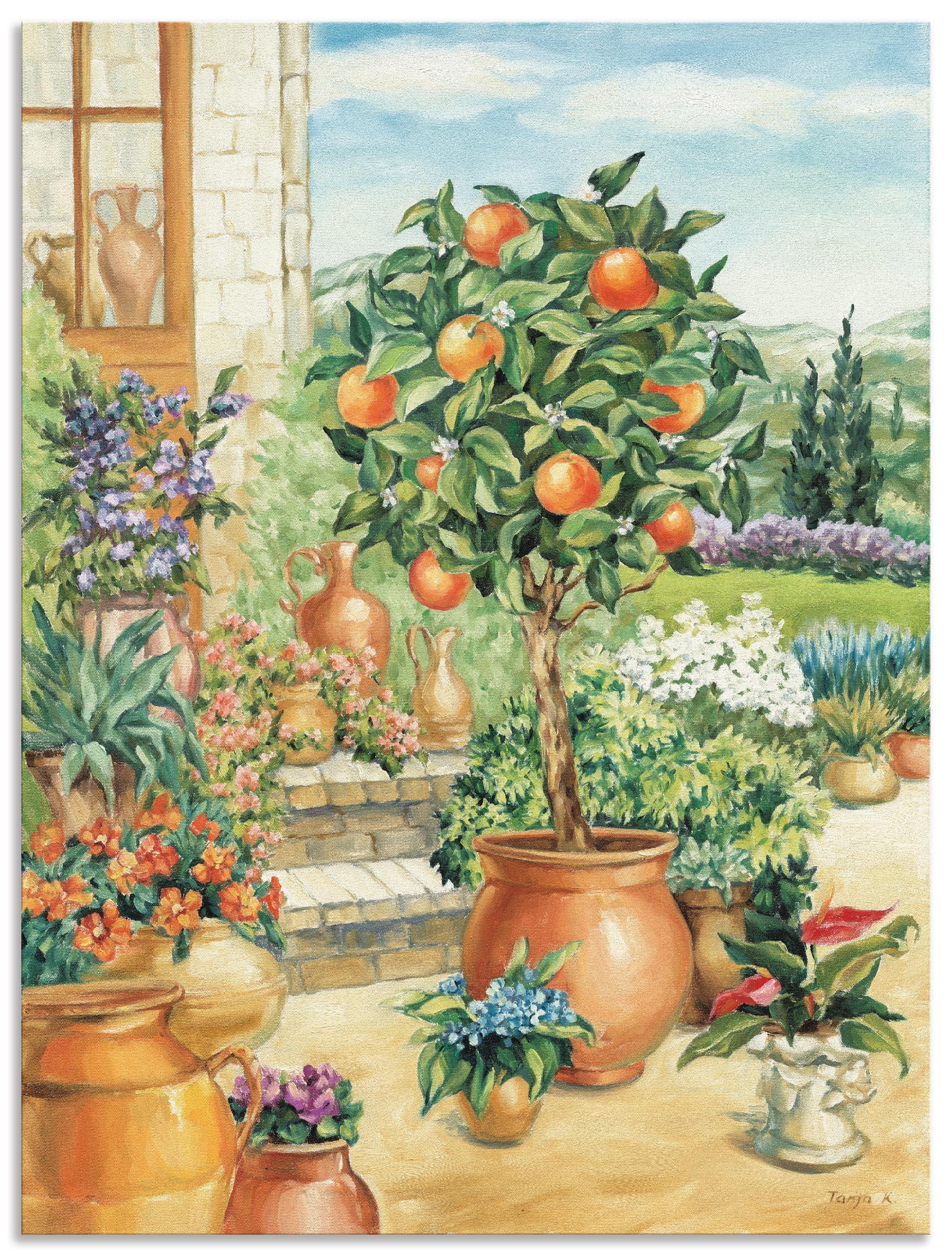 Image of Artland Wandbild "Orangenbaum im Garten" Garten 1 Stk. tlg. als Alubild, Leinwandbild in verschied. Grössen