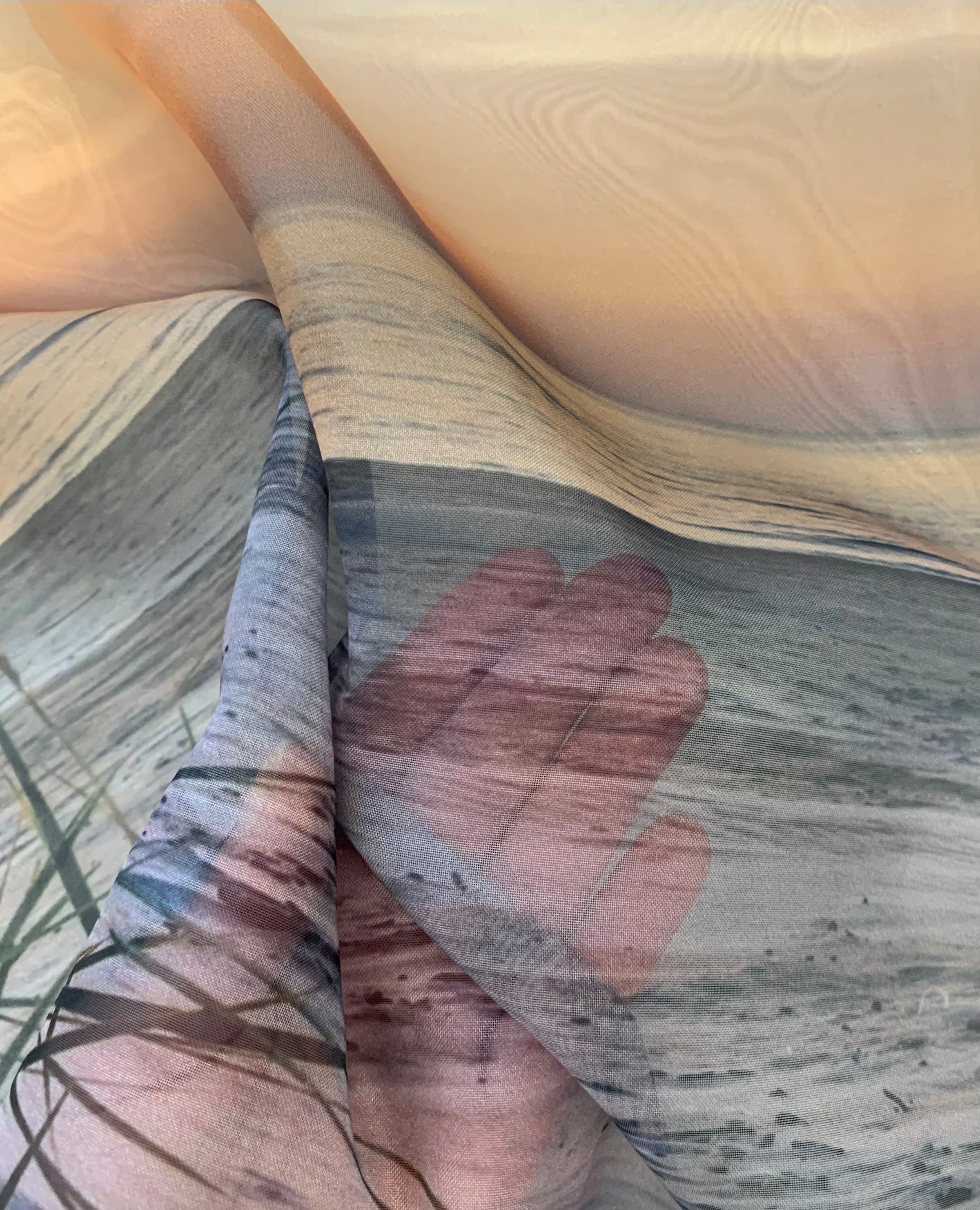 HOME WOHNIDEEN Rideau à vitres »EVENING« Boucles 1 cuis tlg. HxB: 45x120, Dekostoff Digitaldruck