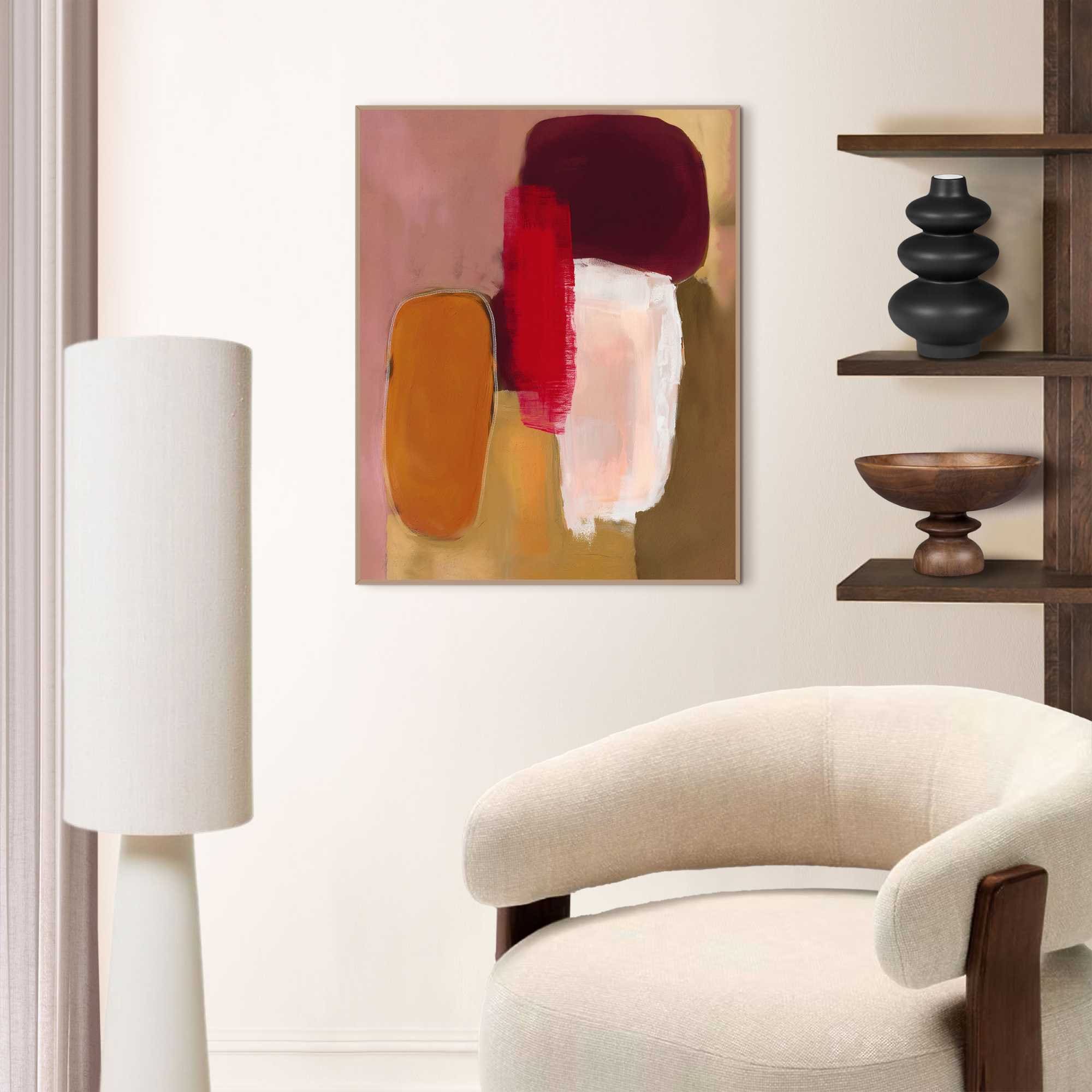Image of Reinders Bild mit Rahmen "Warmes Abstrakt I" 1 Stk. tlg. Wohnzimmer - Mehrfarbig - MDF - Abstrakt - 40x50 cm