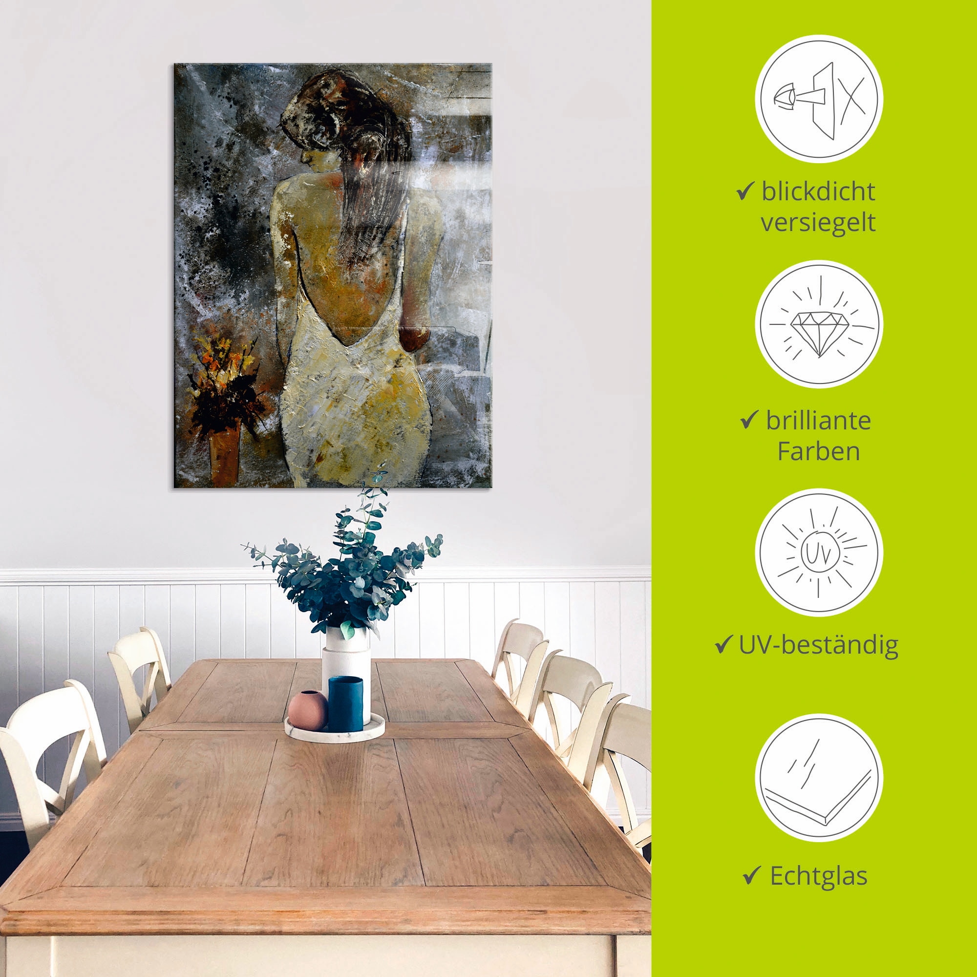 Artland Glasbild »Junge Frau« Frau 1 Stk. tlg. in verschiedenen Grössen