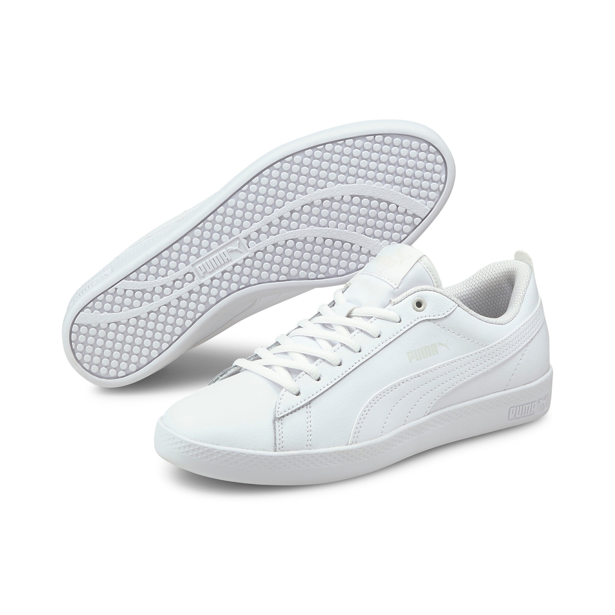 Image of PUMA Sneaker "SMASH WNS V2 L" aus Leder und Synthetik, atmungsaktives Innenmaterial aus Textil