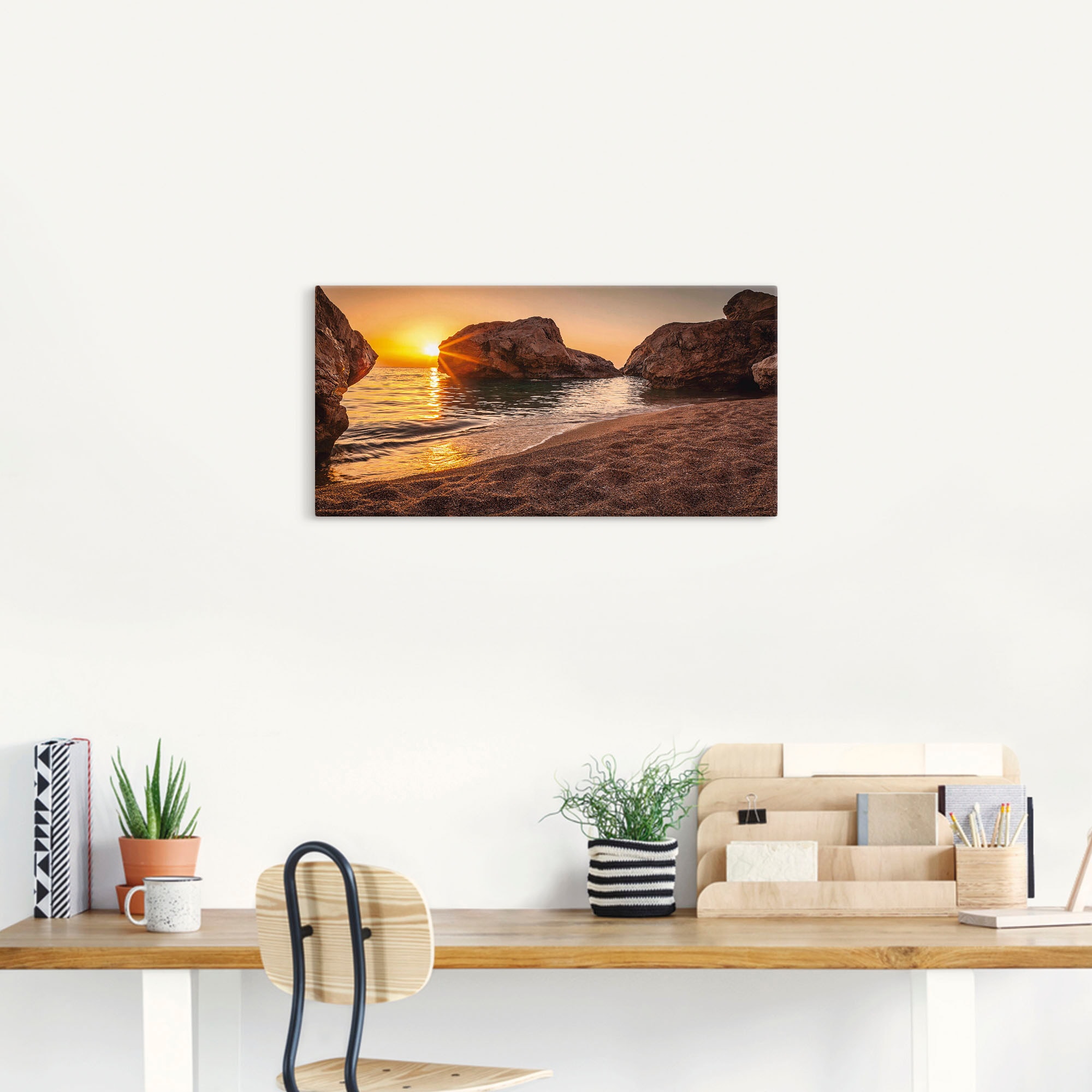 Artland Wandbild »Sonnenuntergang und Strand« Strand 1 Stk. tlg. als Alubild, Leinwandbild in verschied. Grössen