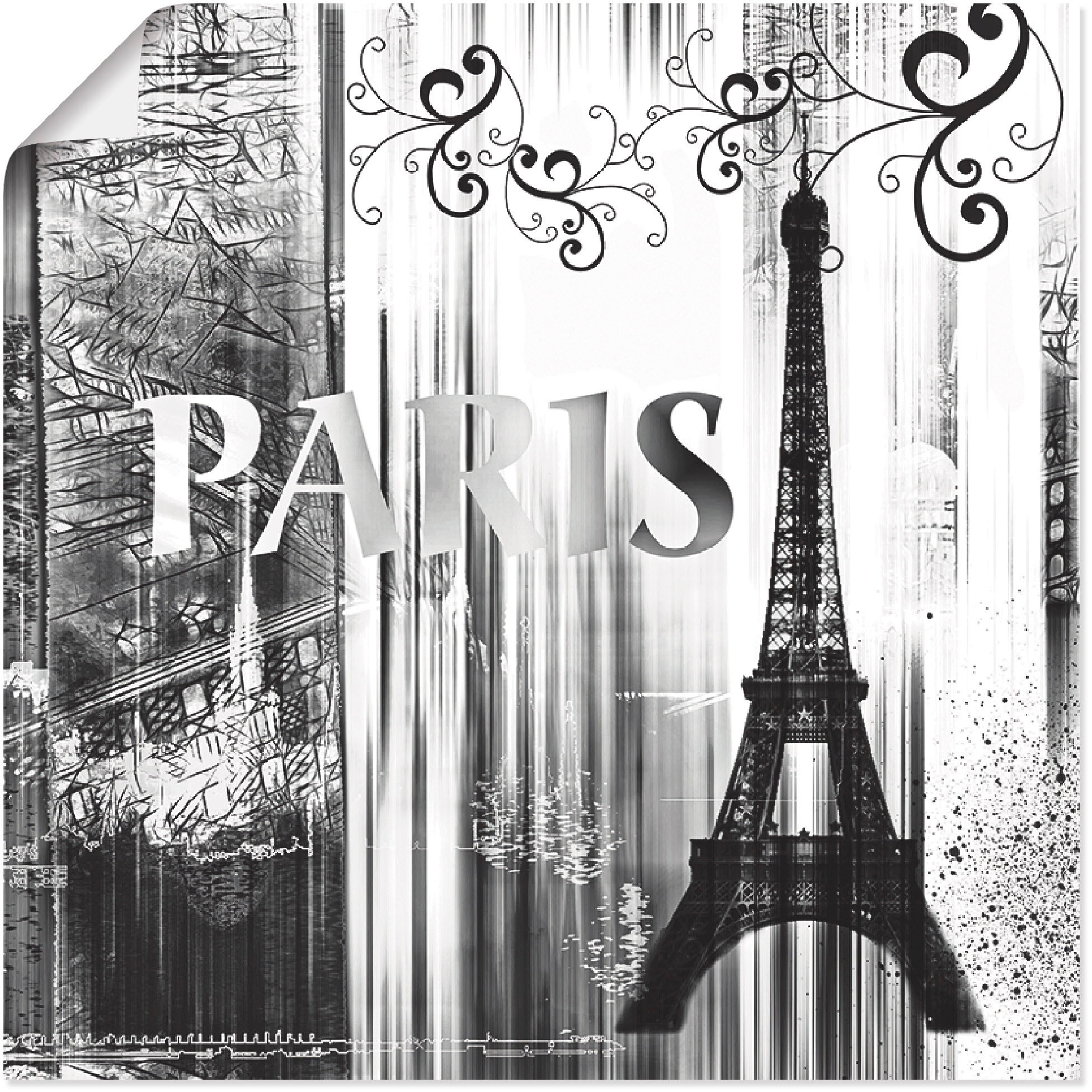 Image of Artland Poster "Paris Weltstadt - Abstrakte Collage 04" Gebäude 1 Stk. tlg. ohne Rahmen