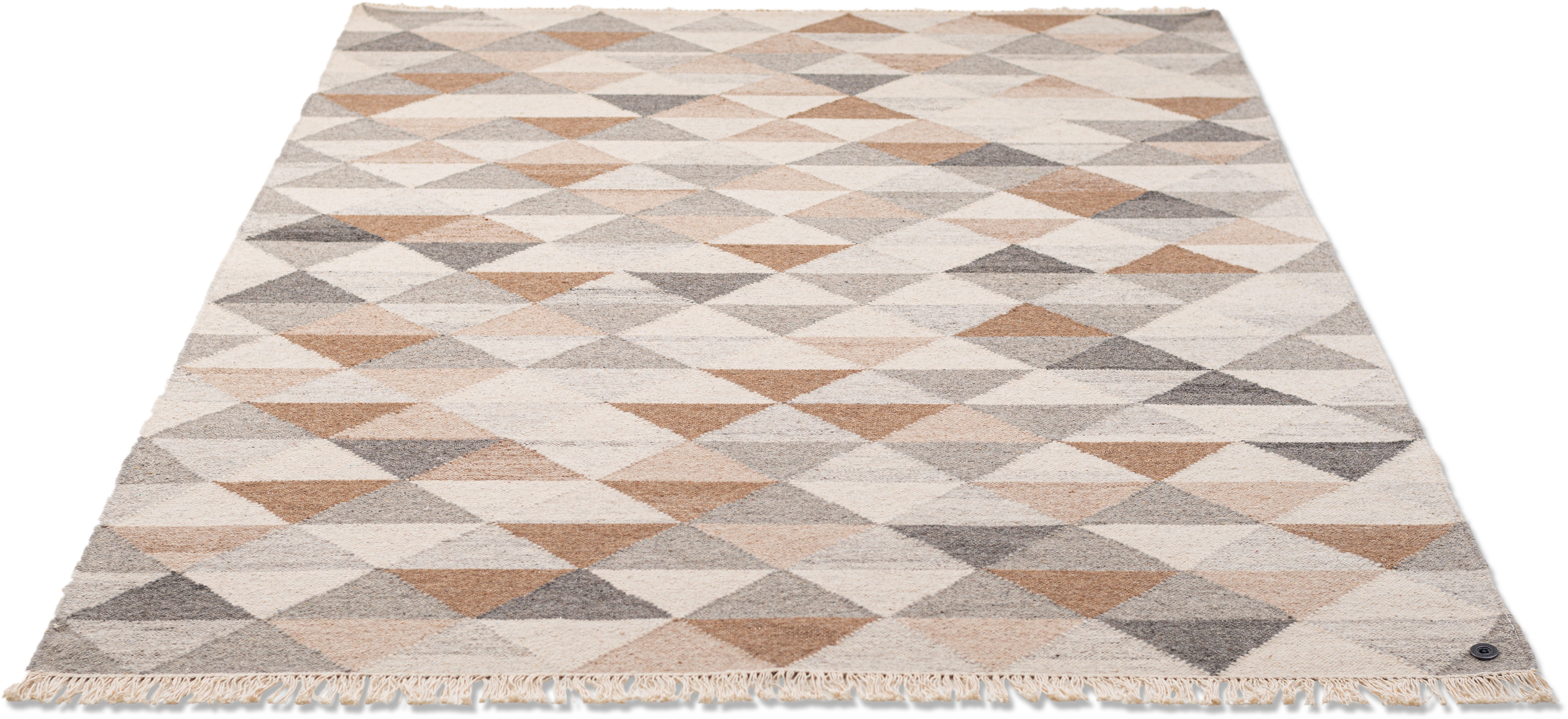 Teppich »Triangle Kelim«, rechteckig, handgewebt, mit Fransen, Boho-Style