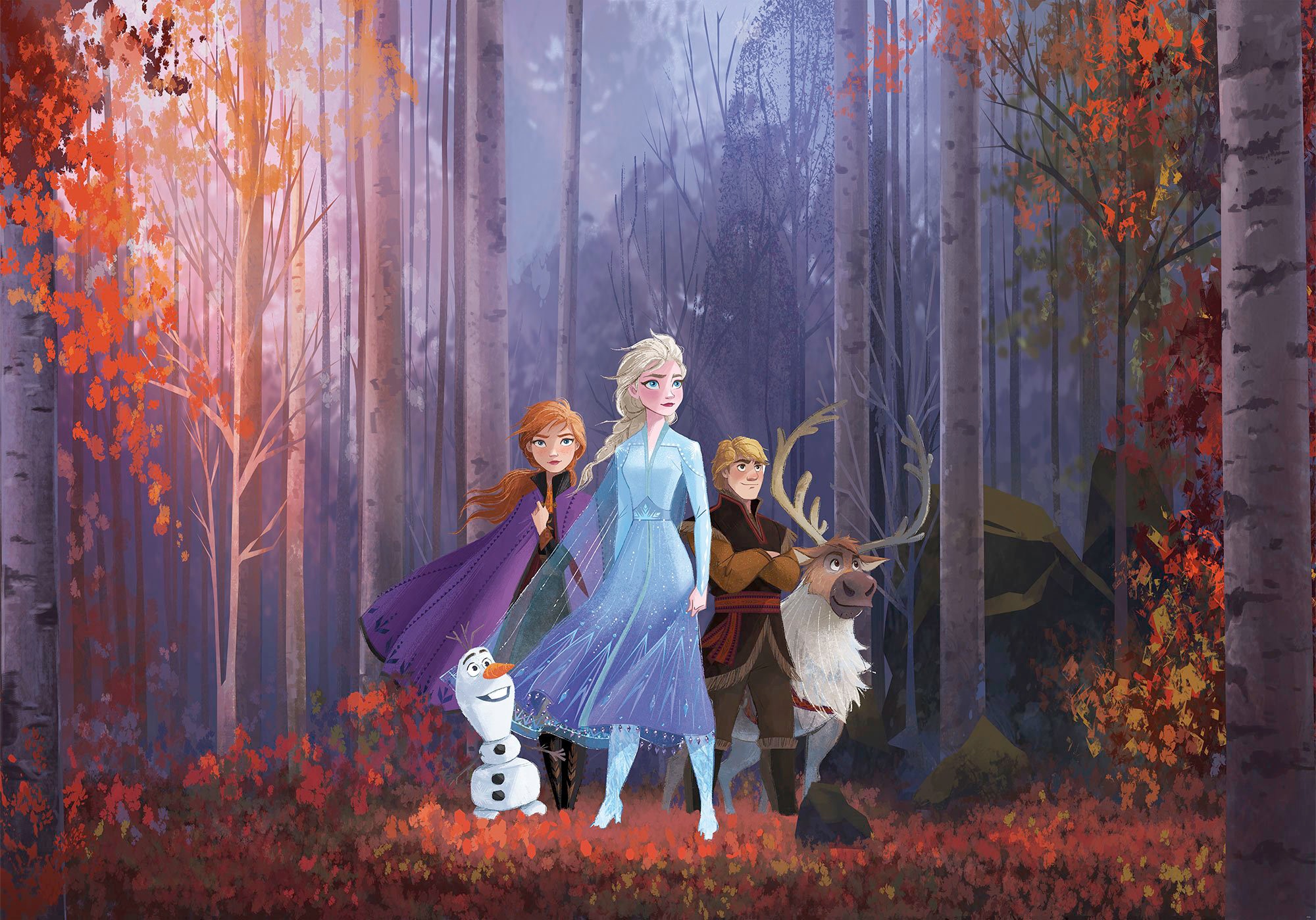 Image of Komar Vliestapete "Digitaldruck Vlies - Frozen Autumn Glade - Grösse 400 x 280 cm" bedruckt glatt Kinderzimmer