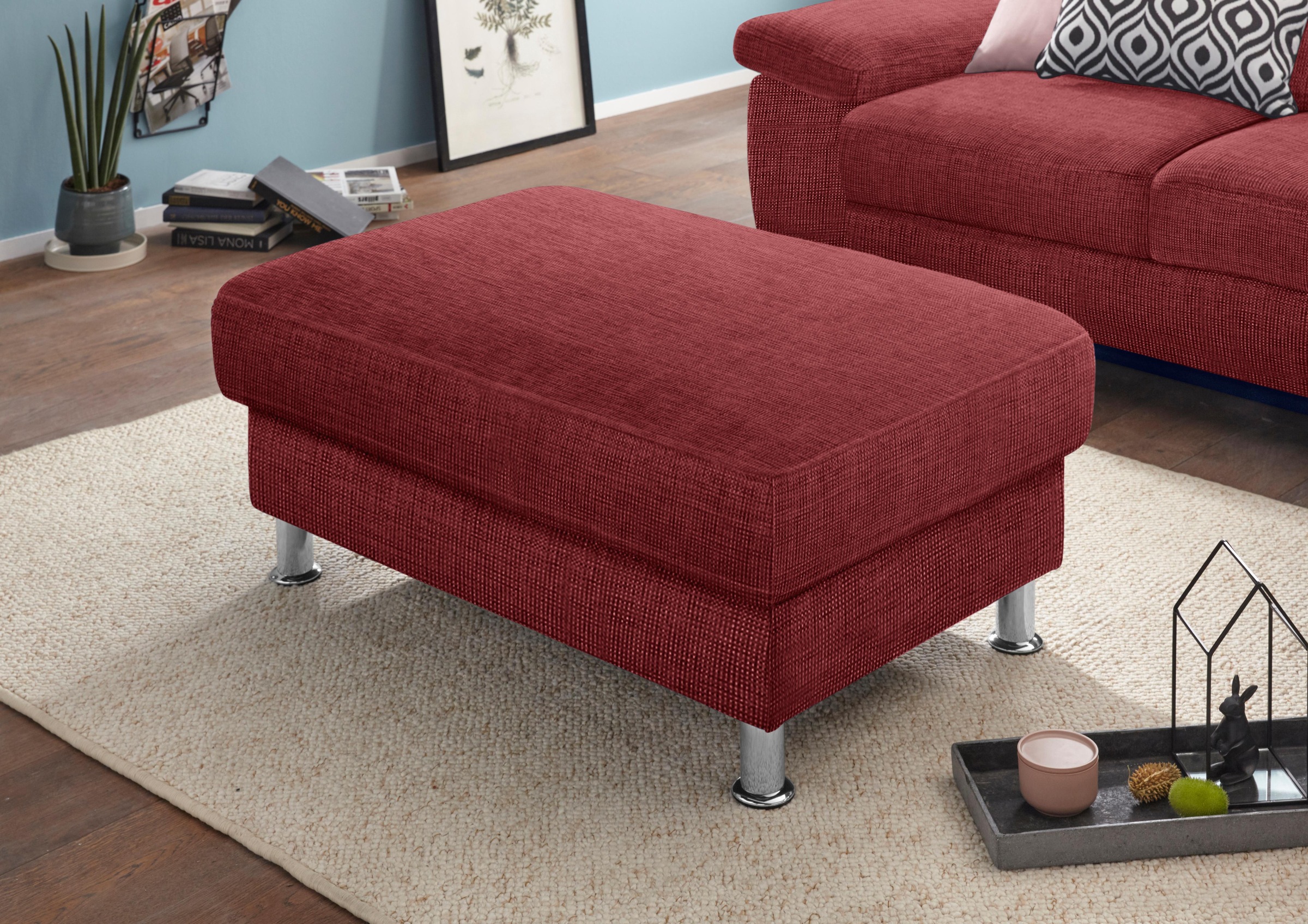 Image of Nova Via Hockerbank »Lasse«, passend zur Serie "Lasse", wahlweise mit Aqua Clean Stoff für leichte Reinigung mit Wasser bei Ackermann Versand Schweiz