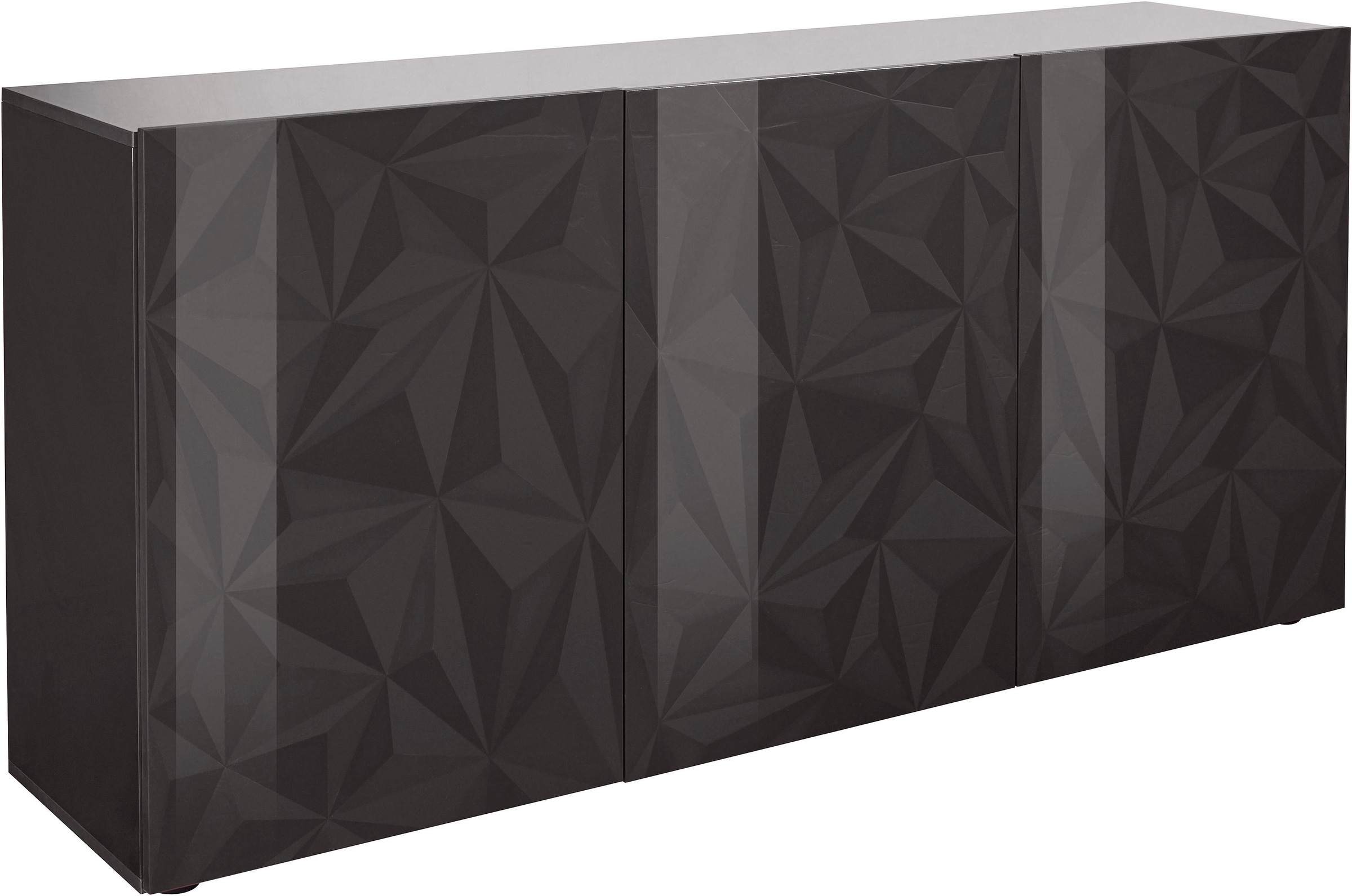 Home affaire Sideboard "Prisma Breite 181, Kommode 3 Türen, Anrichte" Front mit elegantem Siebdruck, grifflos, viel Stauraum