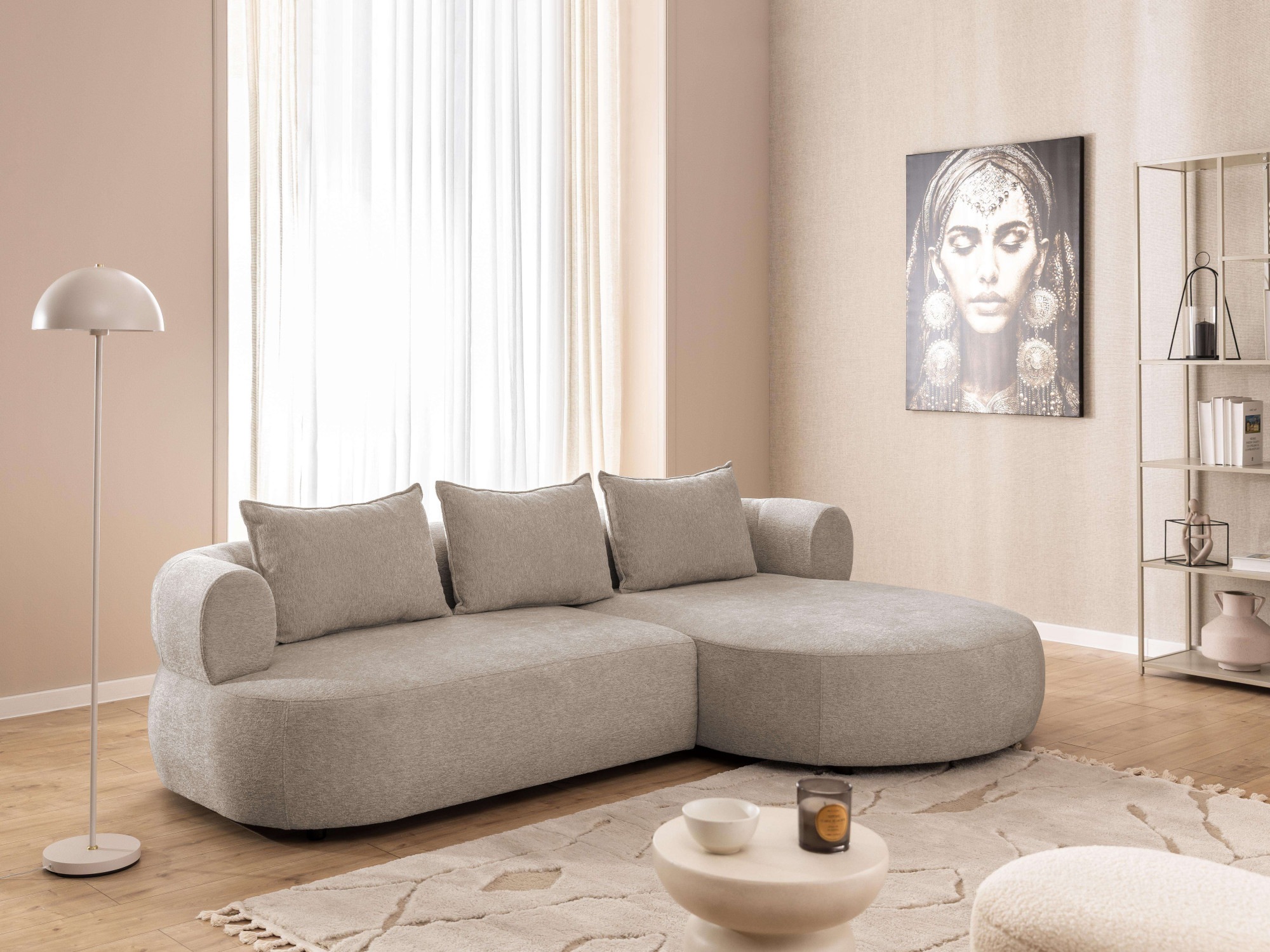 Home affaire Ecksofa »LUSSAC L-Form Design-Sofa mit Zierkissen, Masse B/T/H: 257/159/78 cm« hoher Sitzkomfort und modernes Design, Sofa ohne Bettfunktion