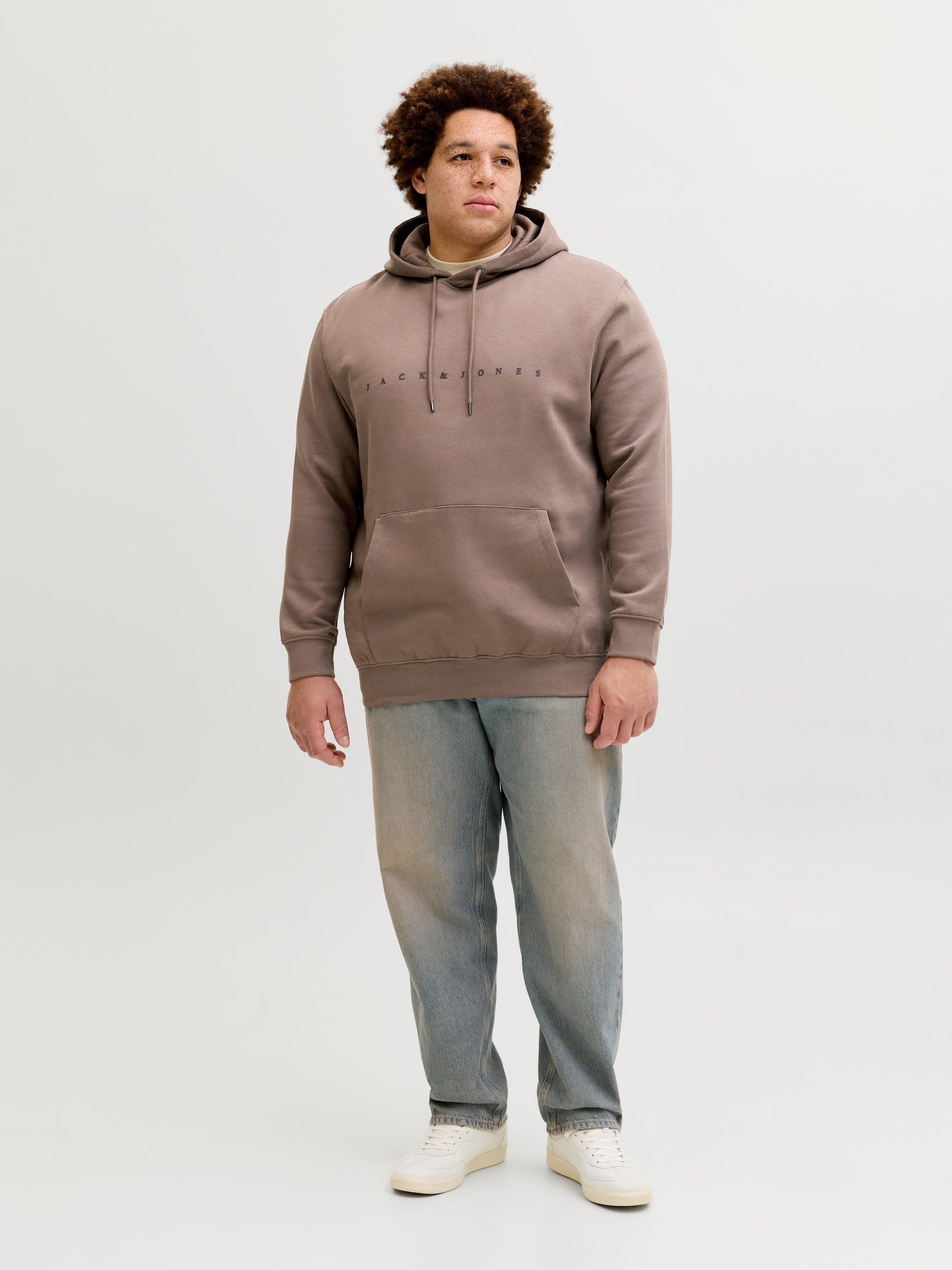Jack & Jones PlusSize Sweat à capuche »JJESTAR JJ SWEAT HOOD NOOS PLS«, mélange coton, coupe décontractée
