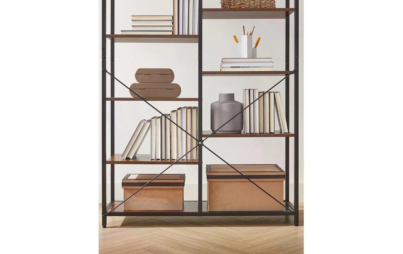 VASAGLE Regal »100 x 30 x 17 cm, Braun/Schwarz«