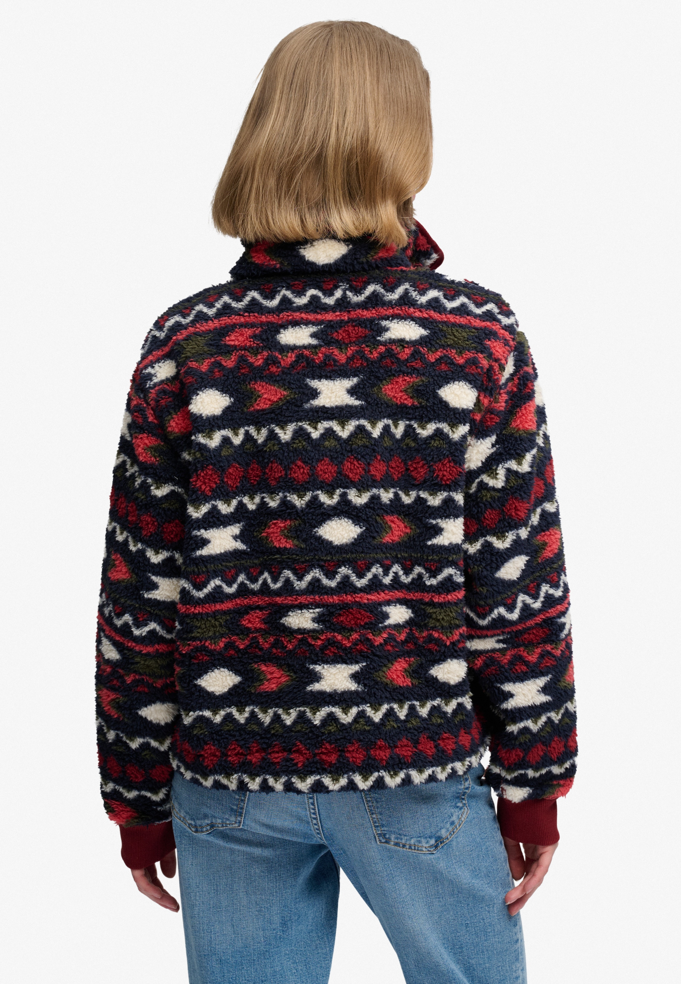 Superdry Pull en polaire »SUPER SOFT PRINTED HENLEY«, Kunstfaser, oversize
