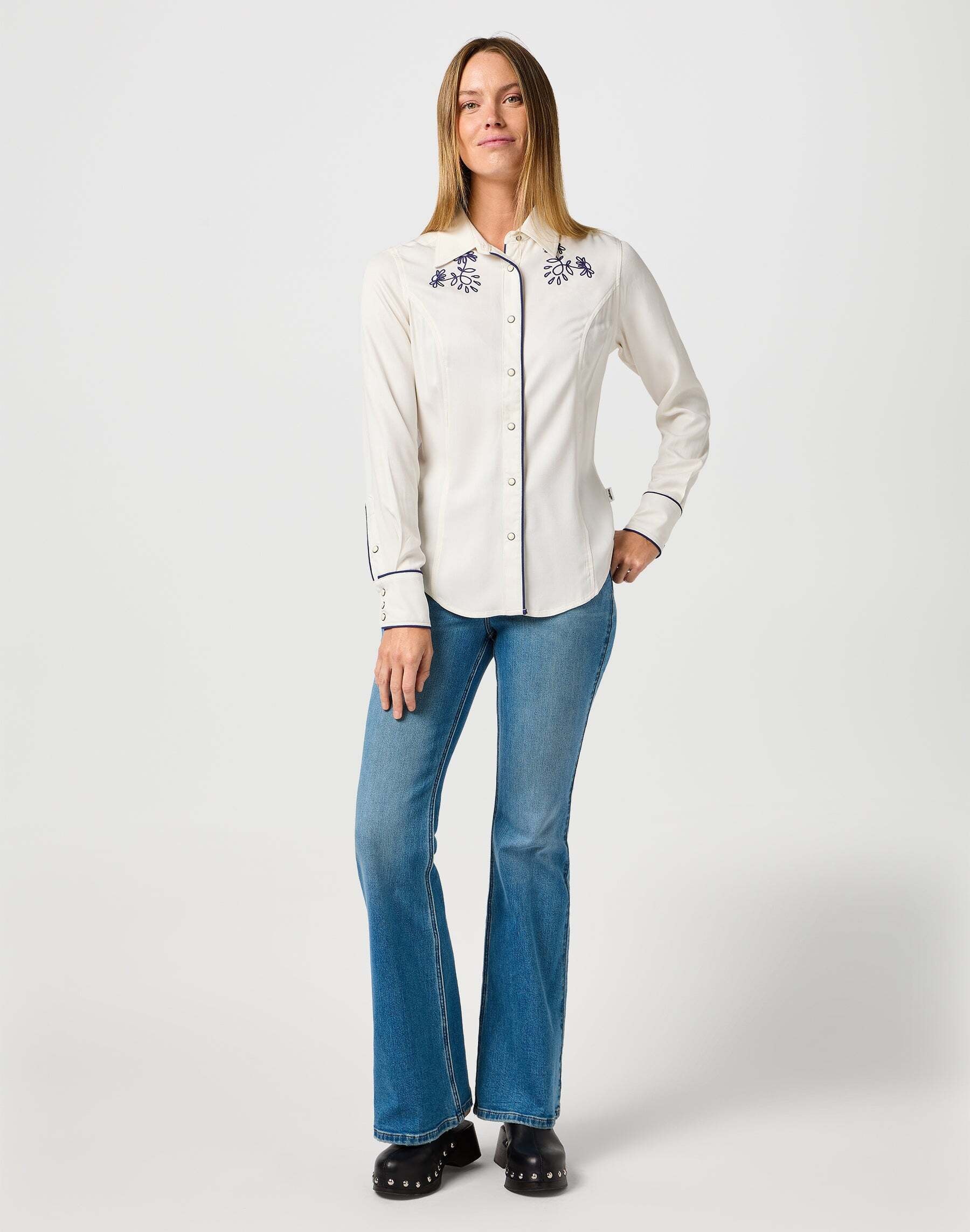 Wrangler Kurzarmbluse »Wrangler Langarmhemd Piped Western Shirt«