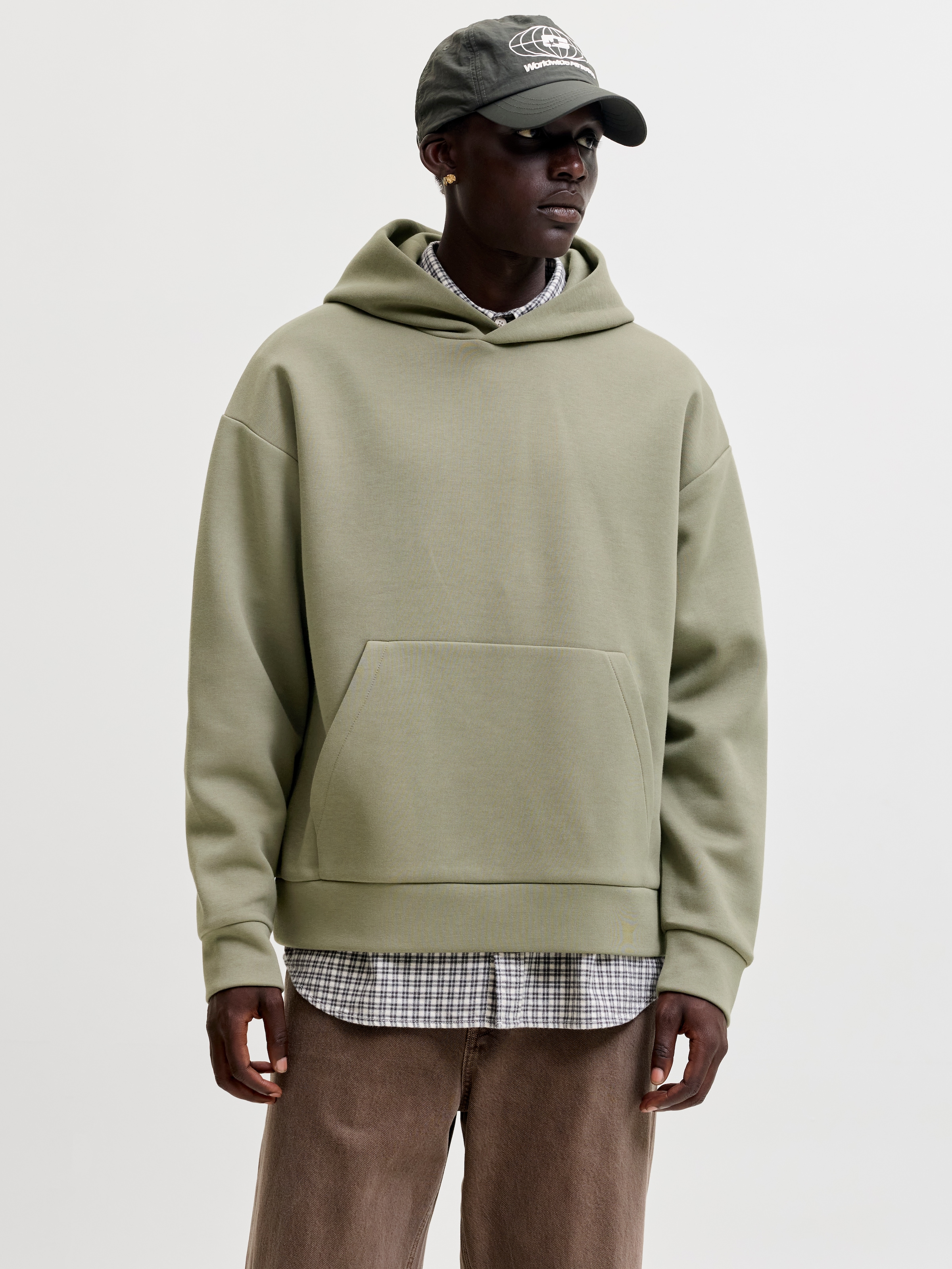 Jack & Jones Kapuzensweatshirt »JJEBARRON SWEAT HOOD NOOS«, Materialmix, relaxed fit
