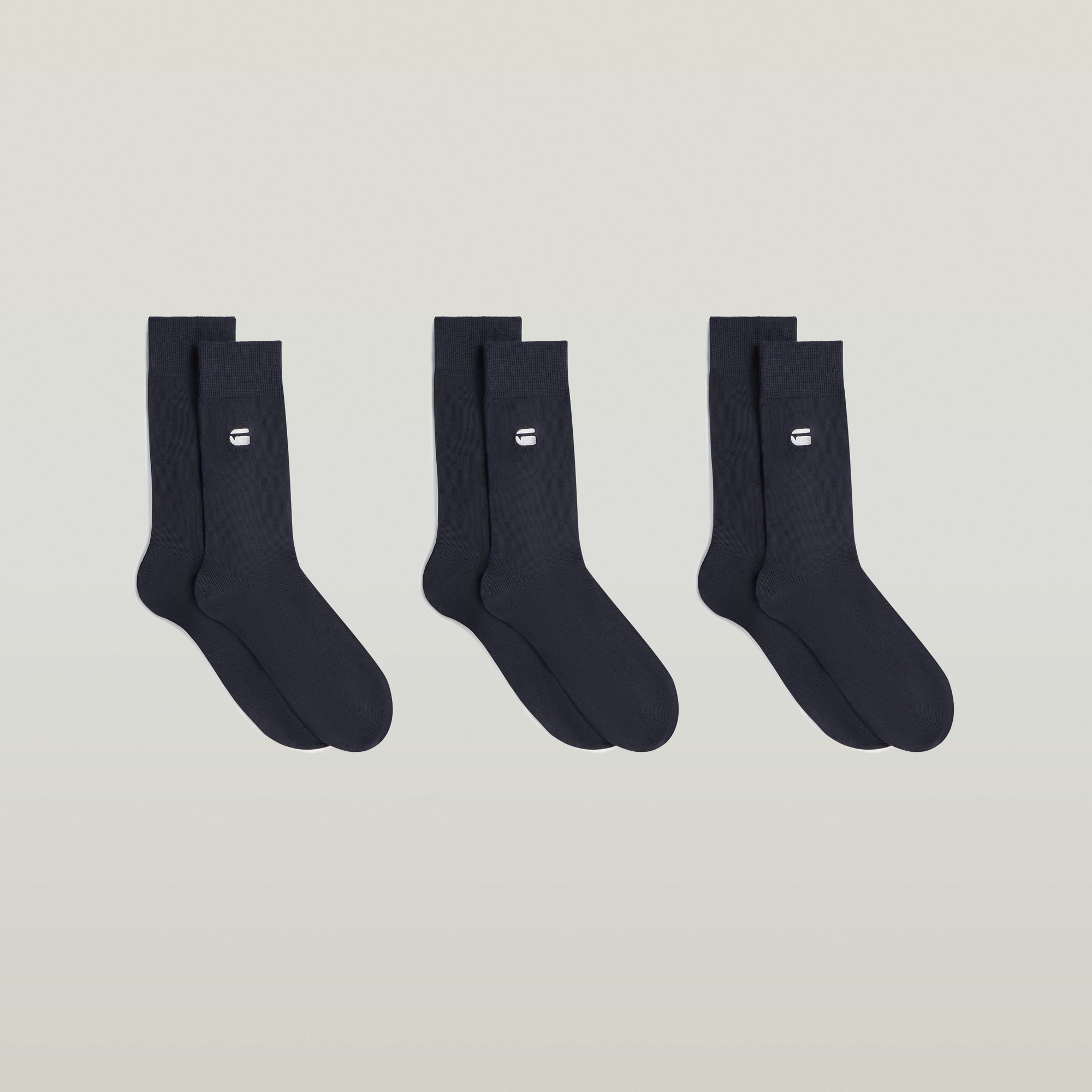 G-STAR Chaussettes »SAGE, 3 PACK SOCKS« Paquet, 3 Couple tlg. Uni avec broderie logo