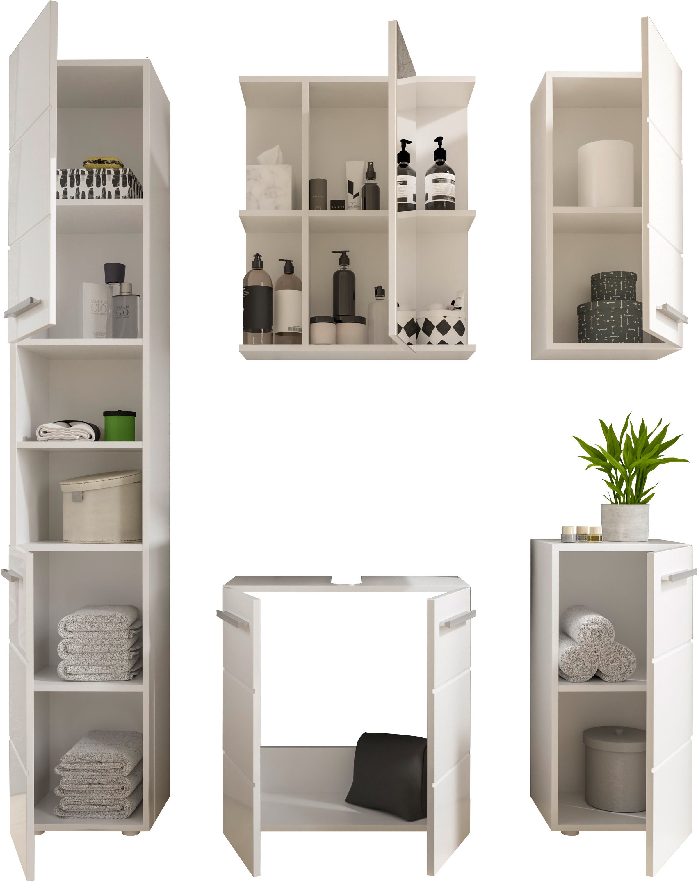 BASIC by Balculina Armoire suspendue »Mandi« 1 cuis tlg. largeur 34 cm, façade laquée brillante