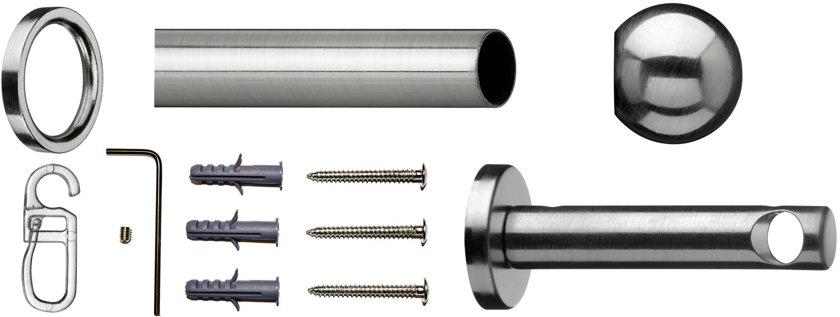 indeko Gardinenstange »Formentor«, 1 läufig-läufig, Fixmass, Komplett-Set inkl. Ringen und Montagematerial
