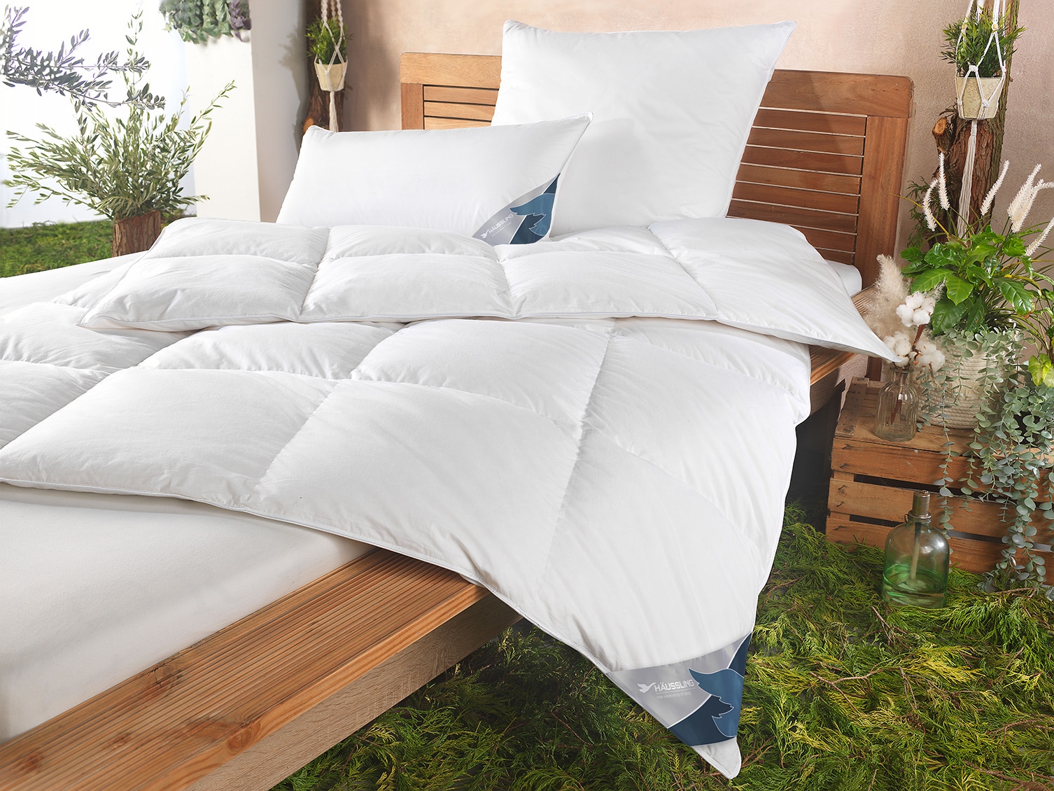 Image of Haeussling Daunenbettdecke "GRÖNLAND Made in Green" warm Füllung neueweisse90Daunen10FedernKl1 1 Stk. tlg. hochwertiges Daunenprodukt" Made in Green" zertifiziert