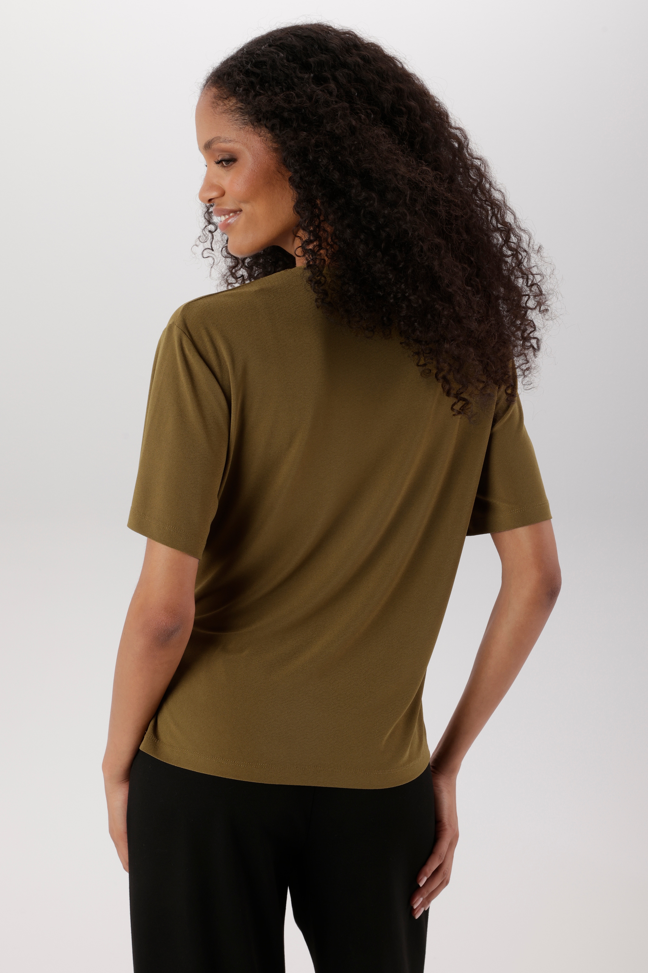 Aniston SELECTED Rundhalsshirt mit raffiniertem Knoten-Detail an der Seite