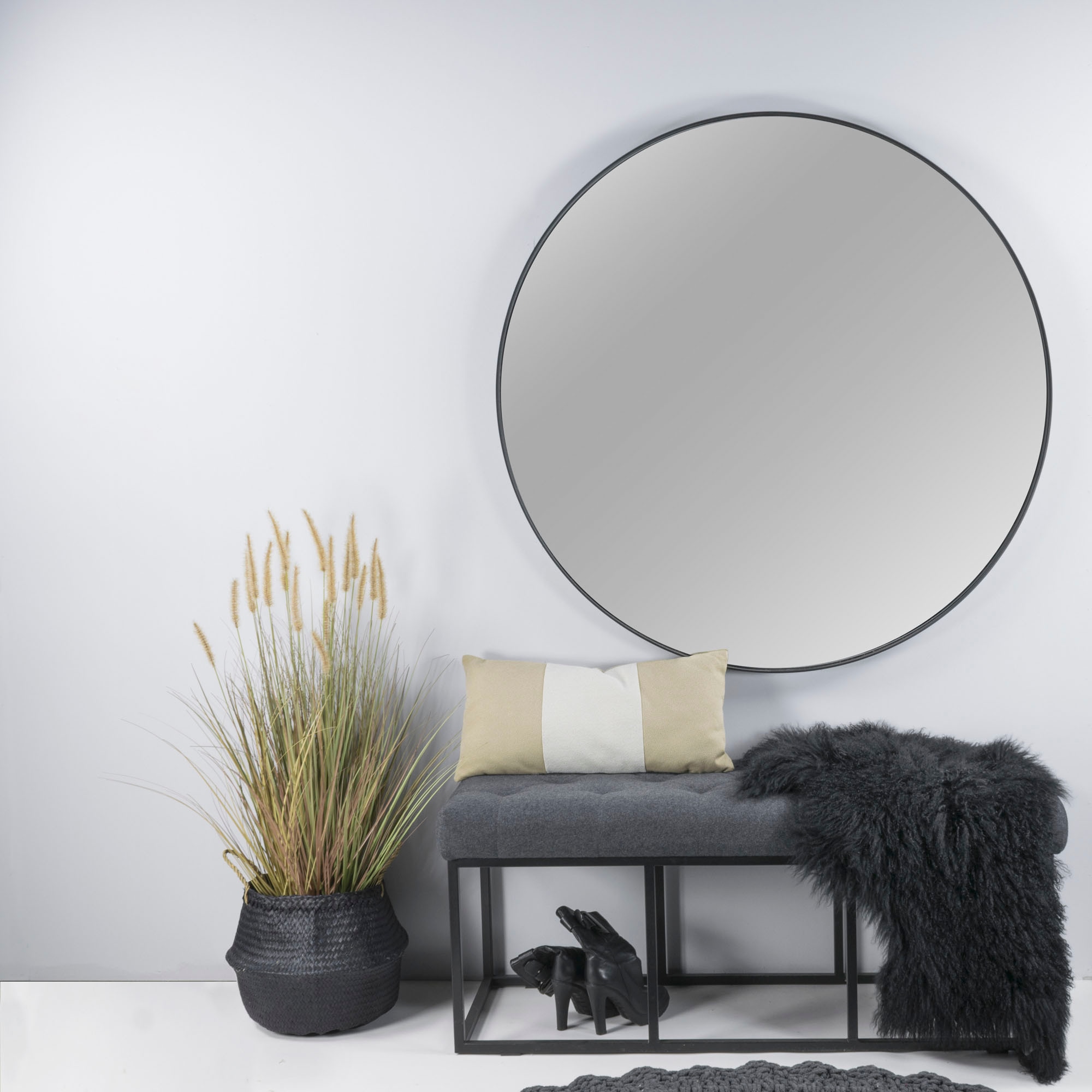 Image of Spinder Design Wandspiegel "Donna" Metall, Qualitativ hochwertiges Erscheinungsbild, Ø 120 cm