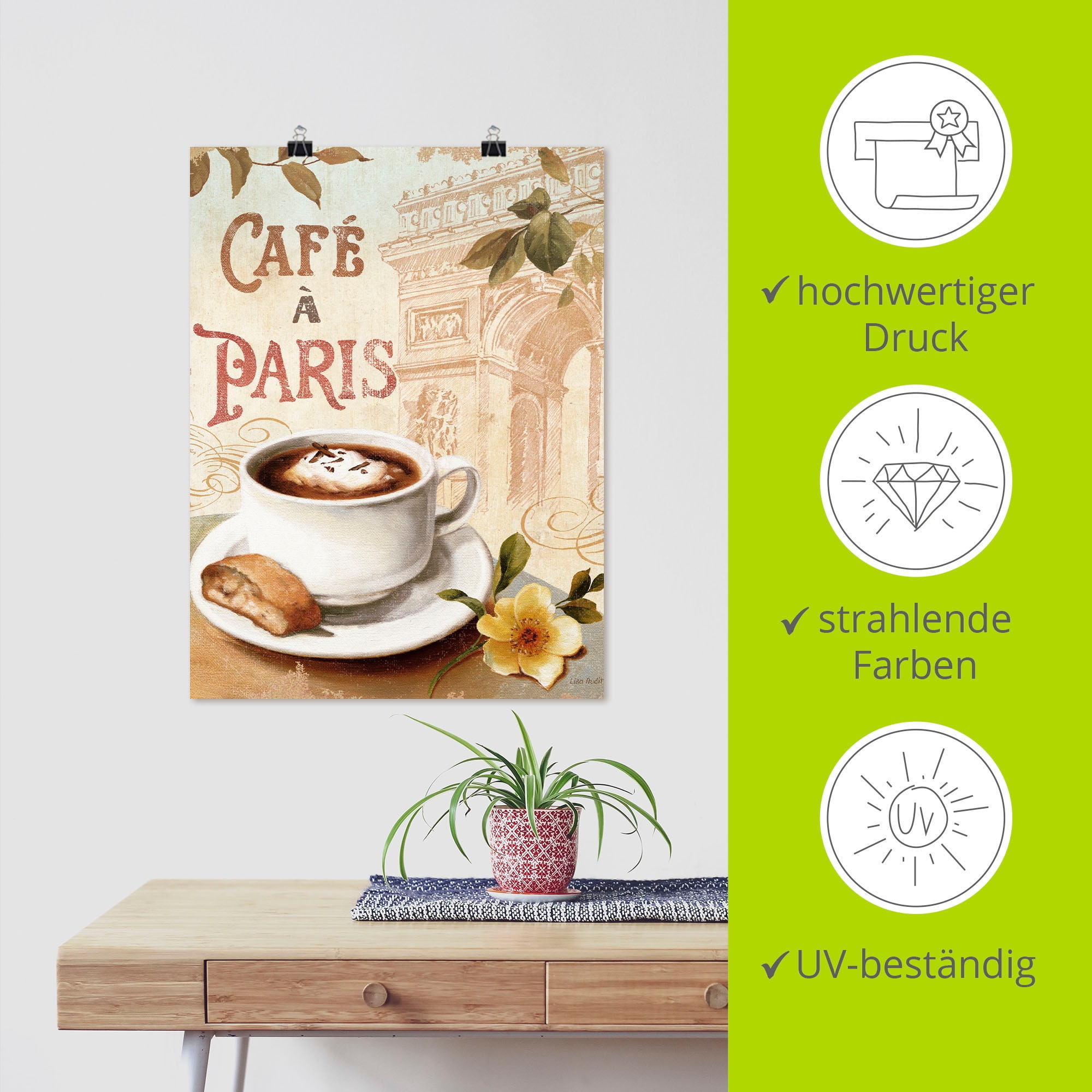 Artland Poster »Kaffee in Europa I« 1 cuis tlg. ohne Rahmen