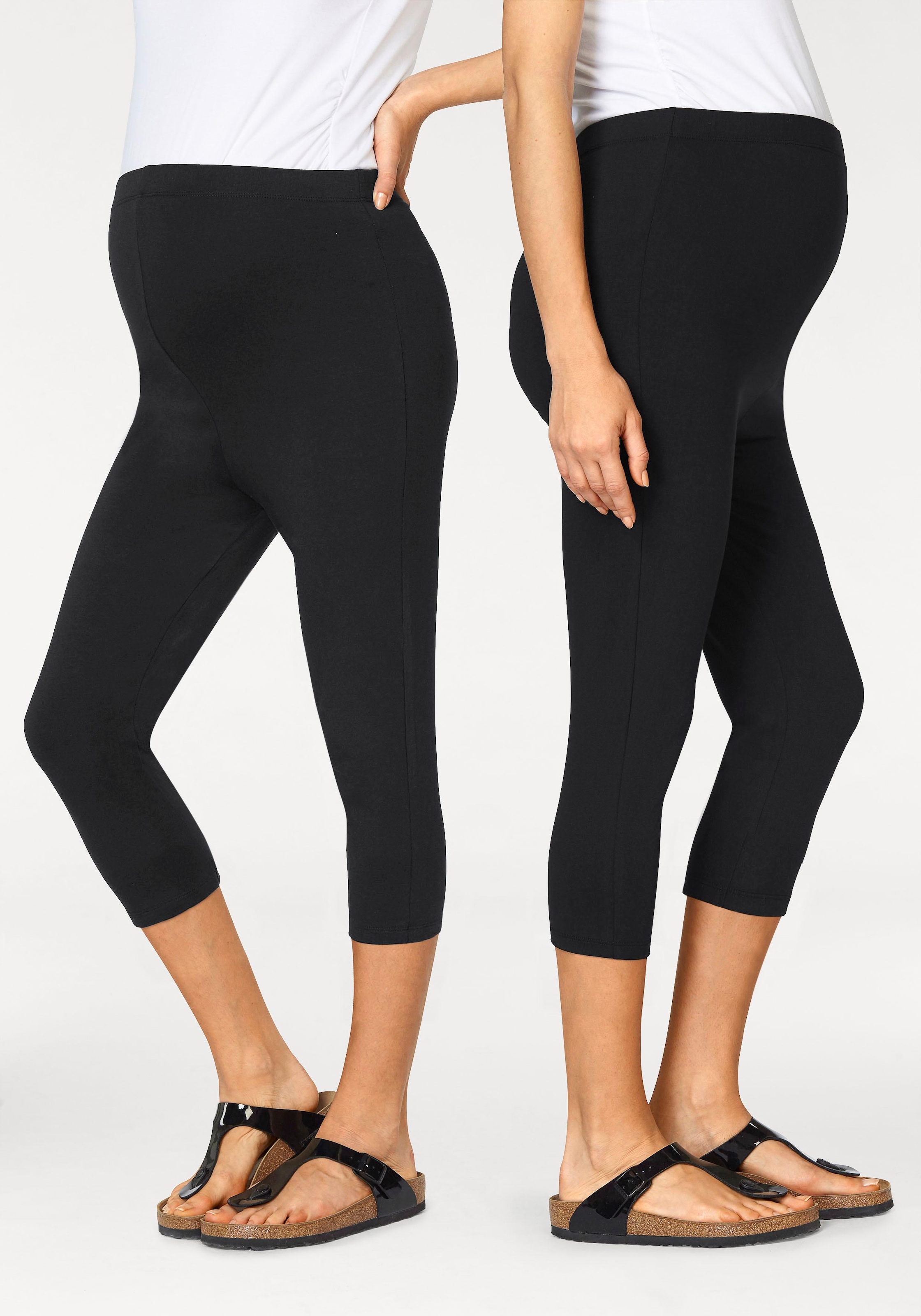 Image of Neun Monate Umstandsleggings ", 2er Pack Capri Hosen für Schwangerschaft und Stillzeit", in Caprilänge