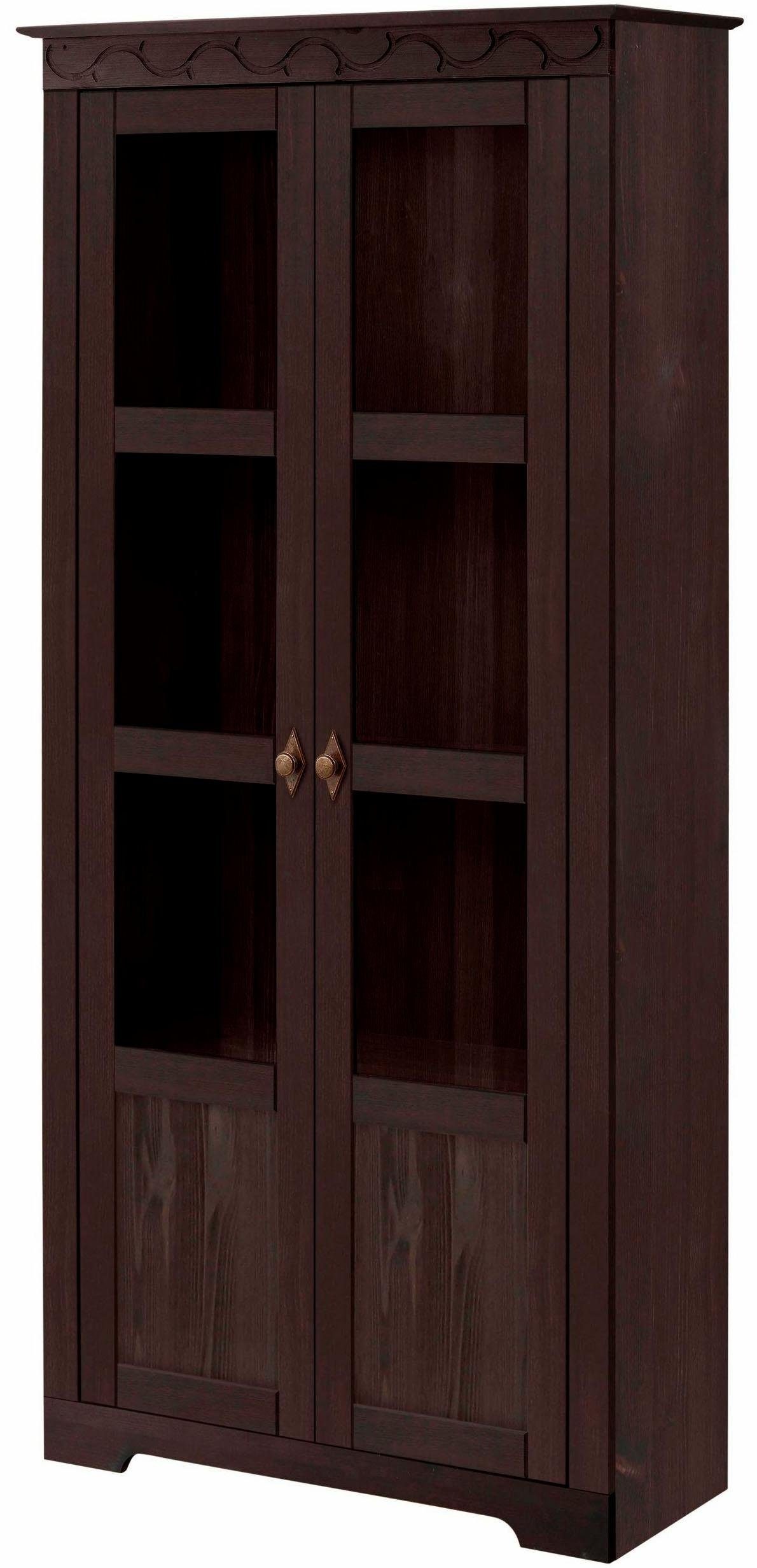 Image of Home affaire Vitrine »Laura«, aus schönem massivem Kiefernholz, mit vielen Stauraummöglichkeiten bei Ackermann Versand Schweiz