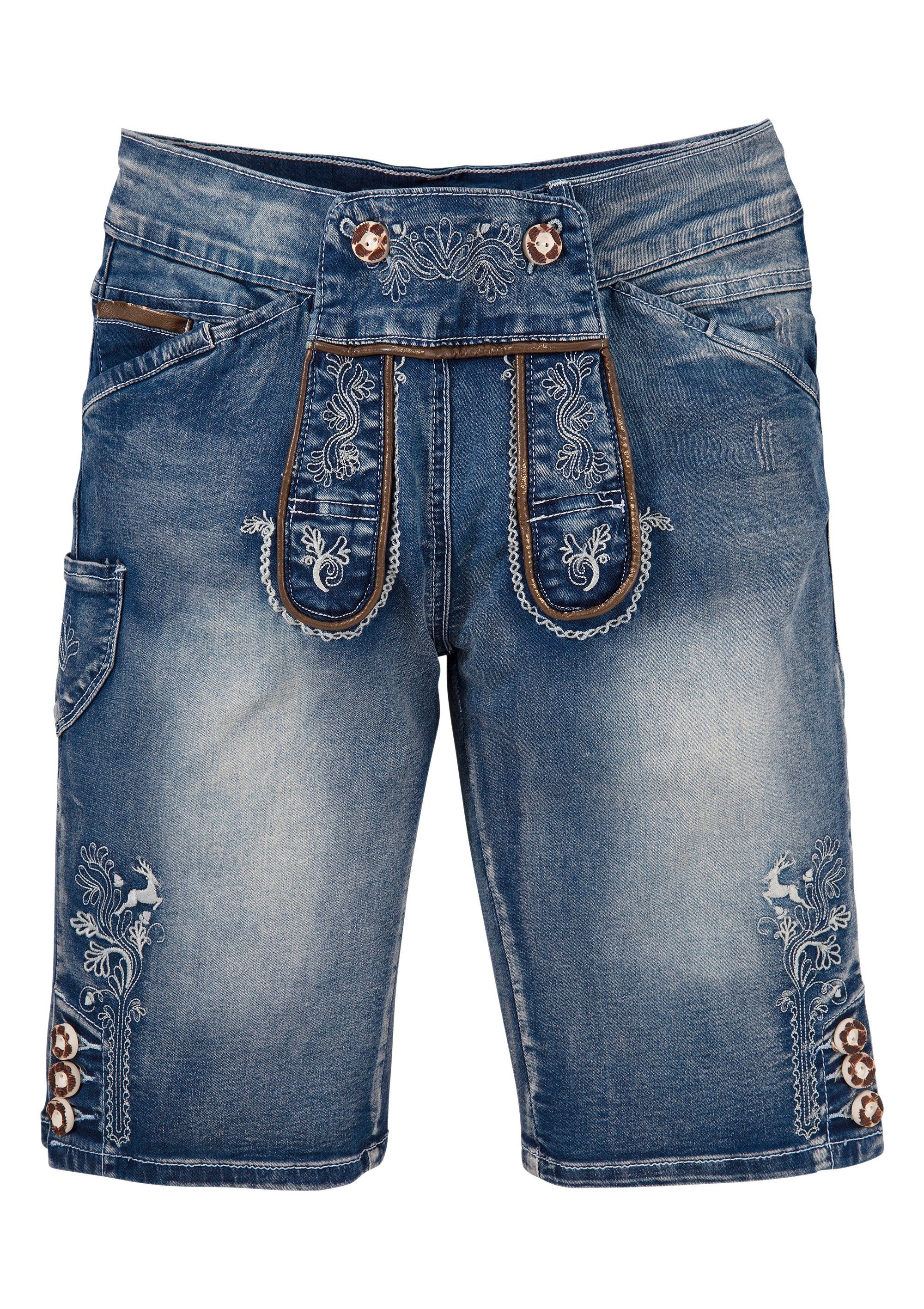 Image of MarJo Trachtenjeans, Bermuda mit Stickerei bei Ackermann Versand Schweiz