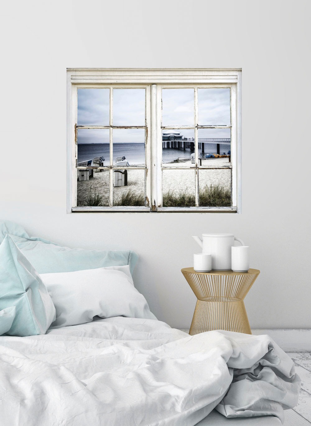 queence Autocollants muraux »Steg« Wandsticker, Wandbild, selbstklebend, Steg, 3D