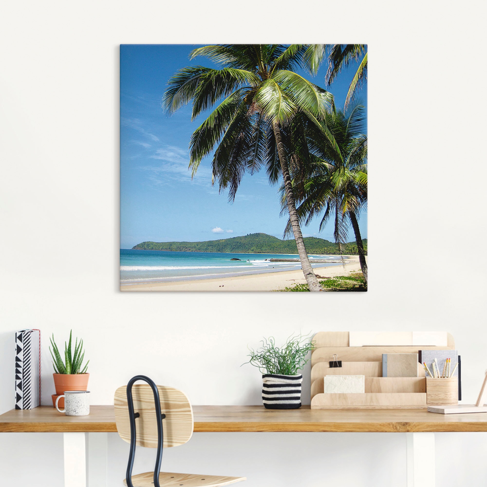 Artland Wandbild »Strand mit als versch. Strandbilder, Alubild, Grössen St.), Palmen«, oder in Leinwandbild, jetzt Poster Wandaufkleber kaufen (1