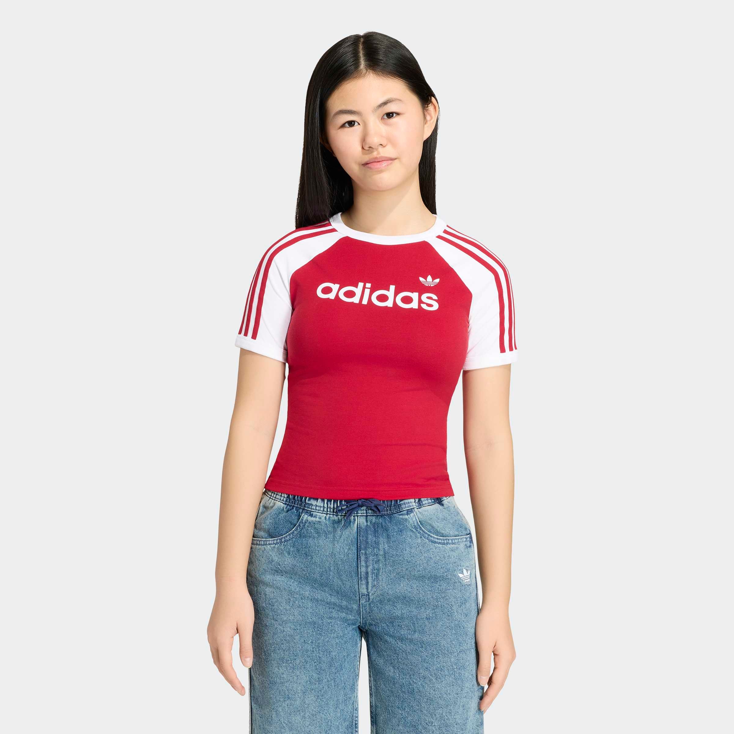 adidas Originals T-shirt »3S SL TEE« pour enfants, design basique, en coton et élasthanne