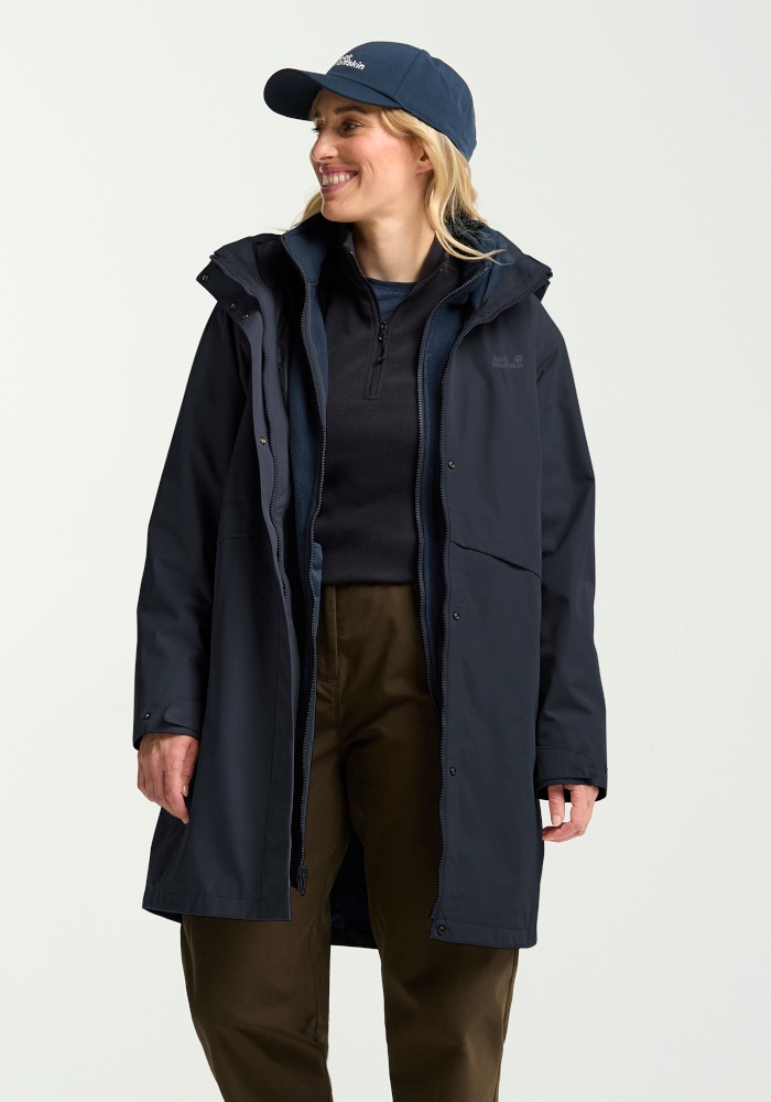 Jack Wolfskin 3-in-1-Funktionsmantel »BAYLIGHT 3IN1 COAT W« 3-in-1 Mantel, warm, wasserdicht und winddicht